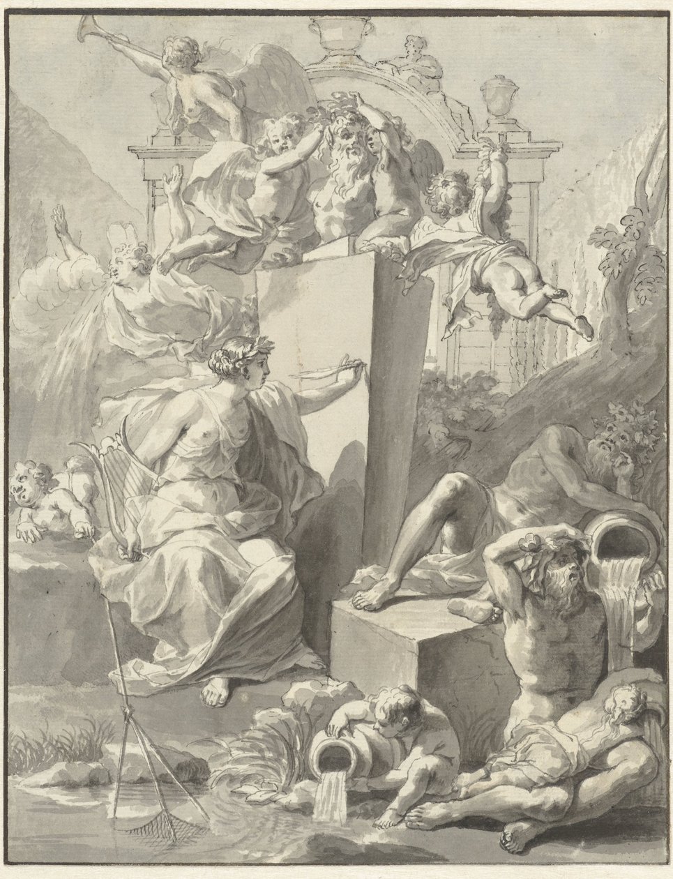 Diseño de la portada de W. van der Hoeven, Westermeer, 1721 de Jan Wandelaar