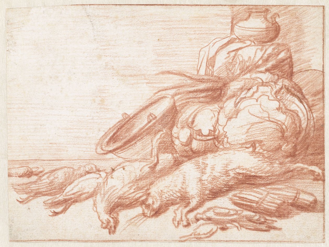 Bodegón con liebre y aves de corral de Jan Weenix (possibly)