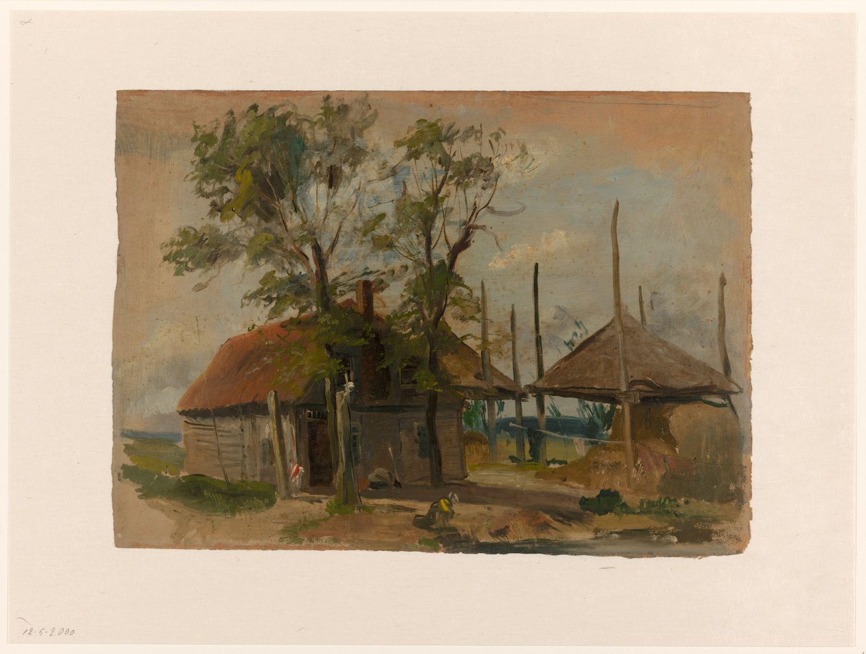 Granja con dos pajares de Jan Weissenbruch