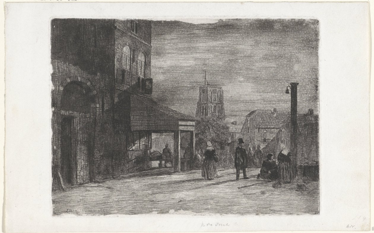 Vista de la Iglesia de San Martín en Woudrichem de Jan Weissenbruch