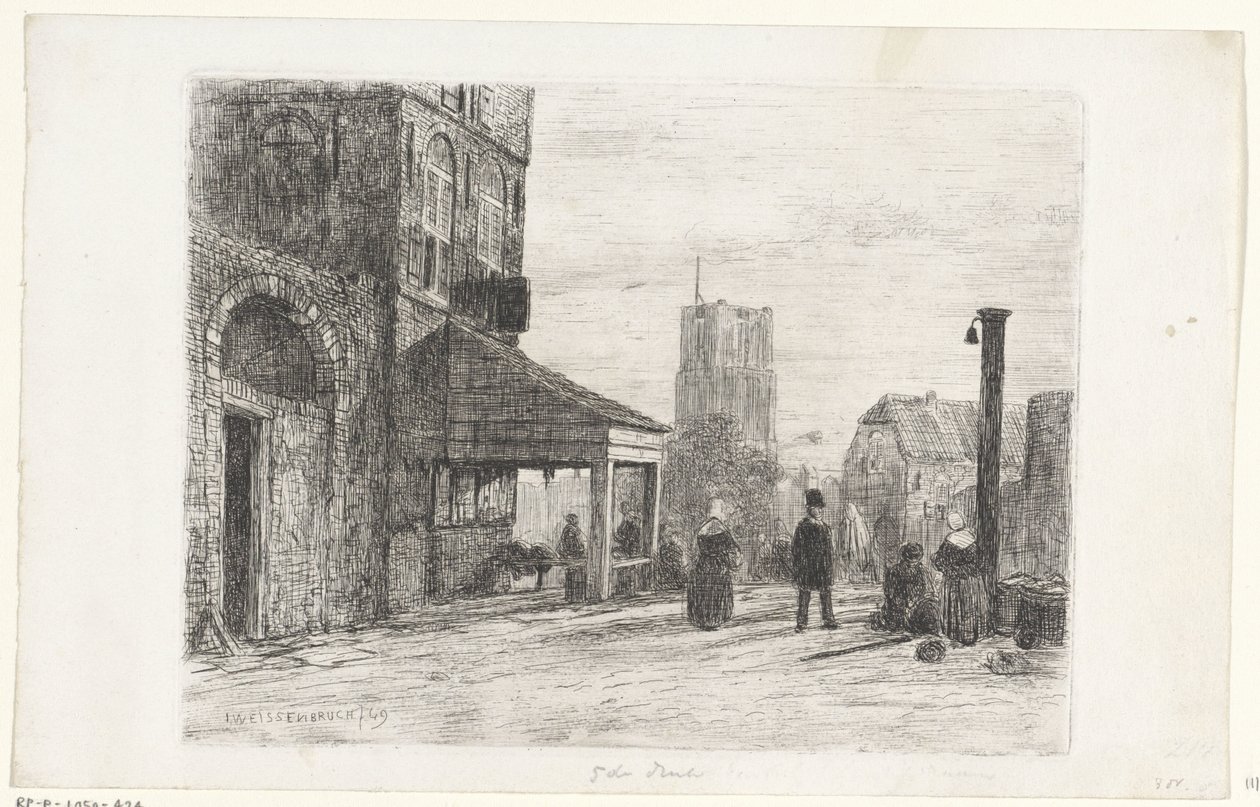 Vista de la Iglesia de San Martín en Woudrichem de Jan Weissenbruch