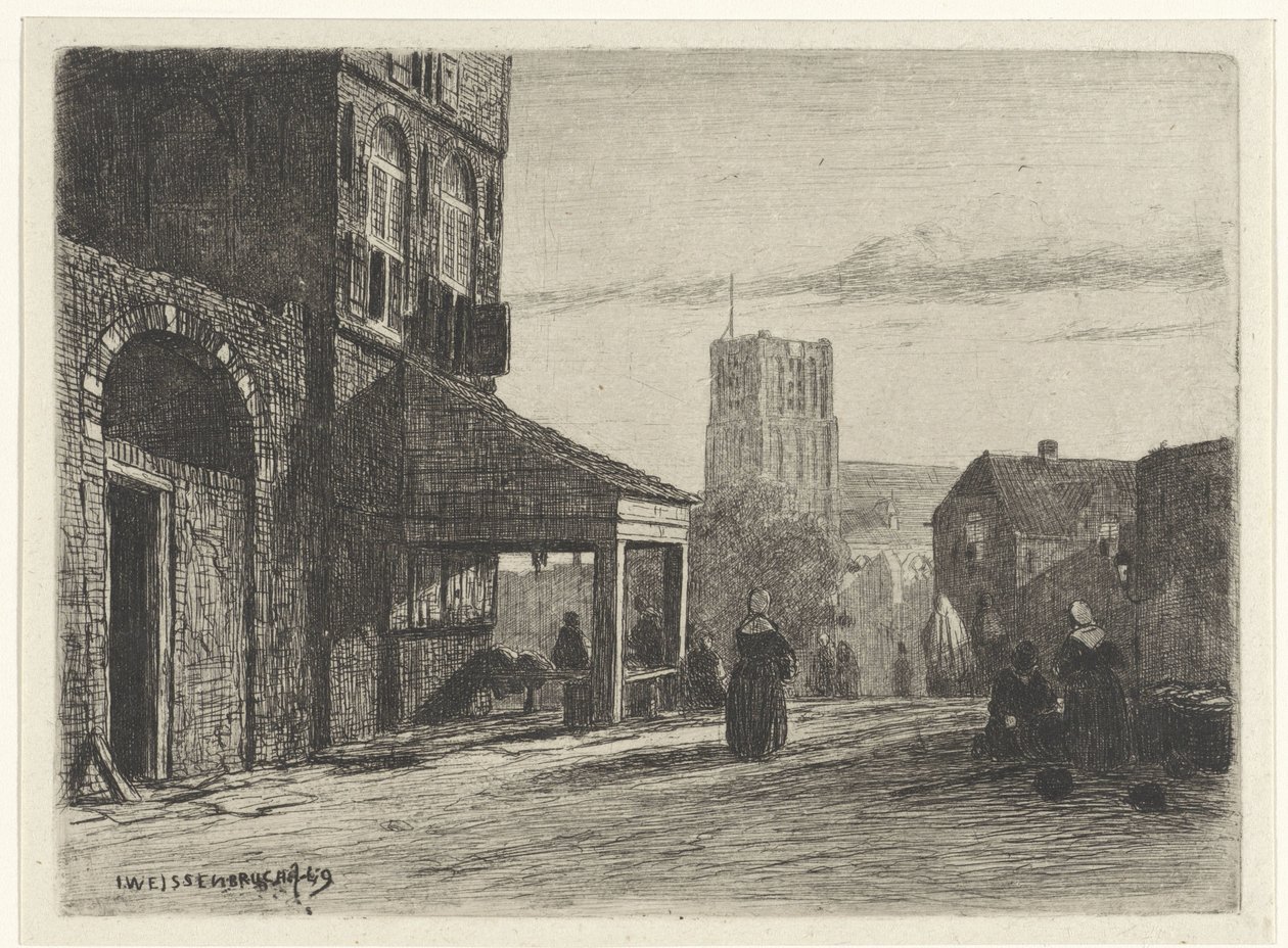 Vista de la Iglesia de San Martín en Woudrichem de Jan Weissenbruch