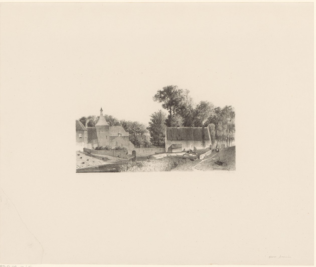 Vista de un castillo y blanquear la ropa de Jan Weissenbruch