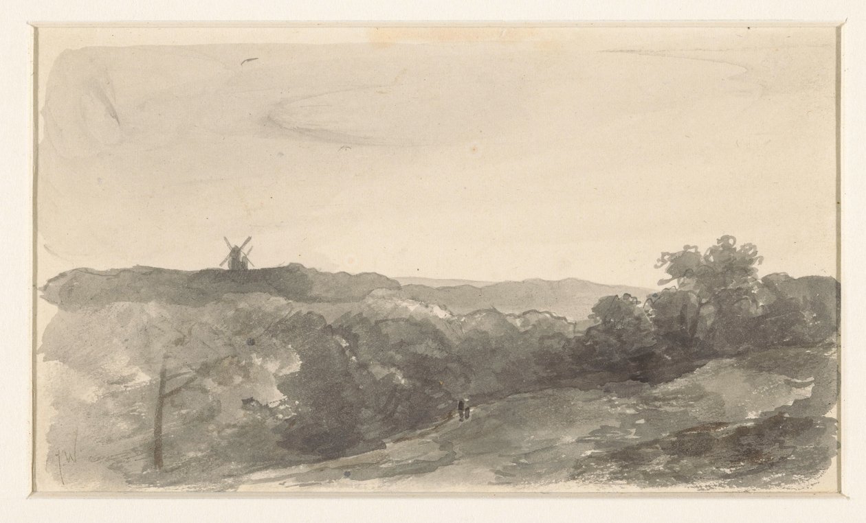 Paisaje de colinas con molinos de Jan Weissenbruch