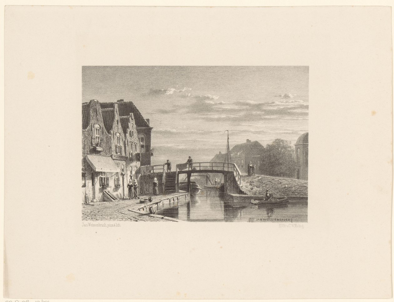 Paisaje urbano con canal de Jan Weissenbruch