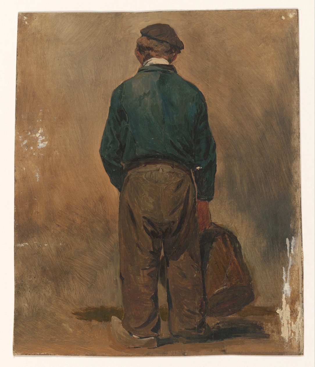 Pescador con una cesta, visto desde atrás de Jan Weissenbruch