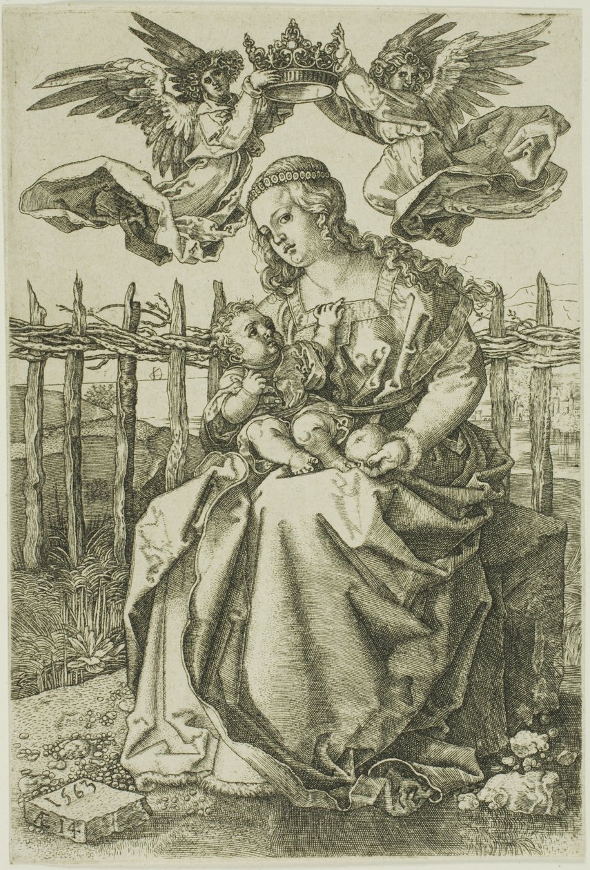 Madonna coronada por dos ángeles de Jan Wierix