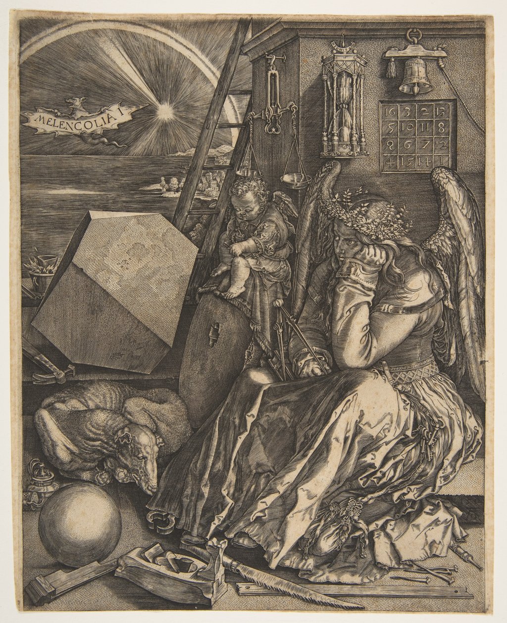 Melancolía I copia, 1602 de Jan Wierix