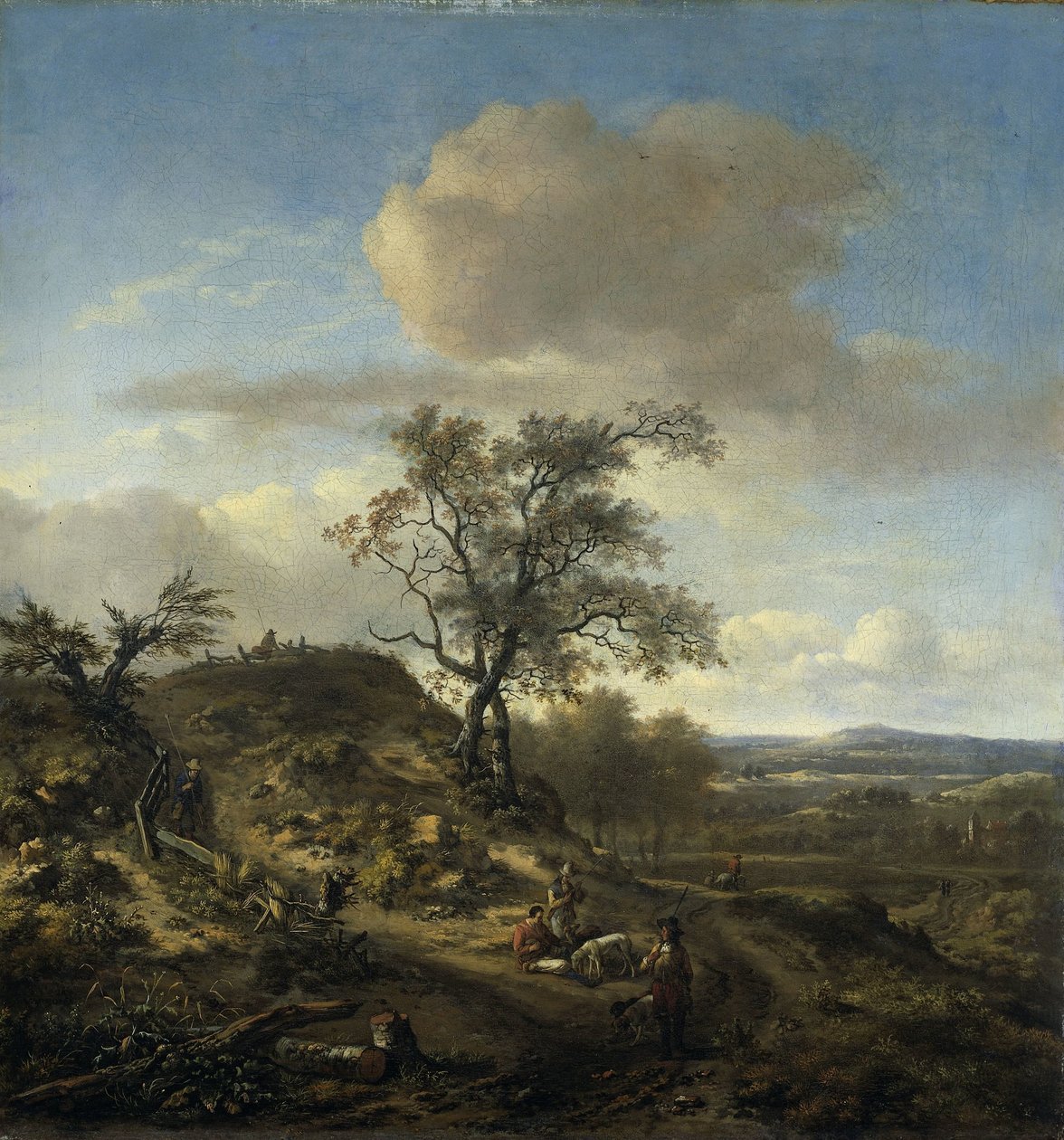 Paisaje con un cazador y otras figuras de Jan Wijnants