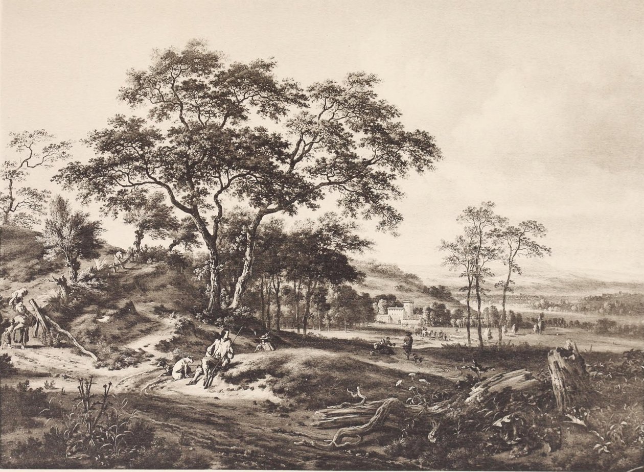 Paisaje con un cazador descansando de Jan Wijnants