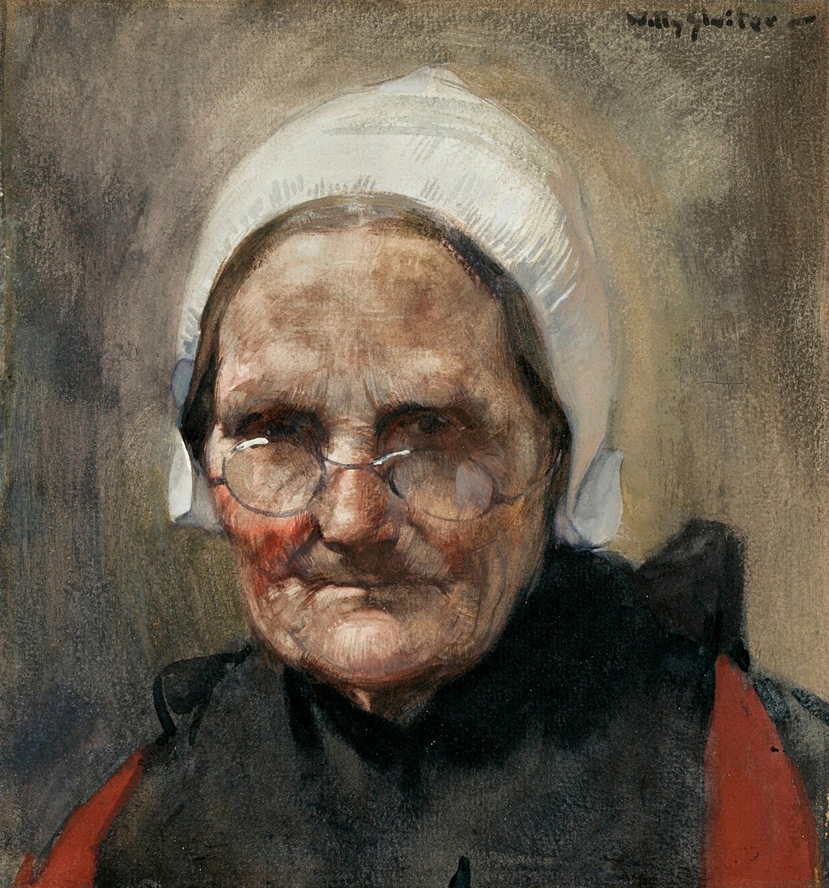 Katwijk Fishwife, or Fishwife of Katwijk (acuarela, gouache y lápiz sobre papel) de Jan Willem Sluiter