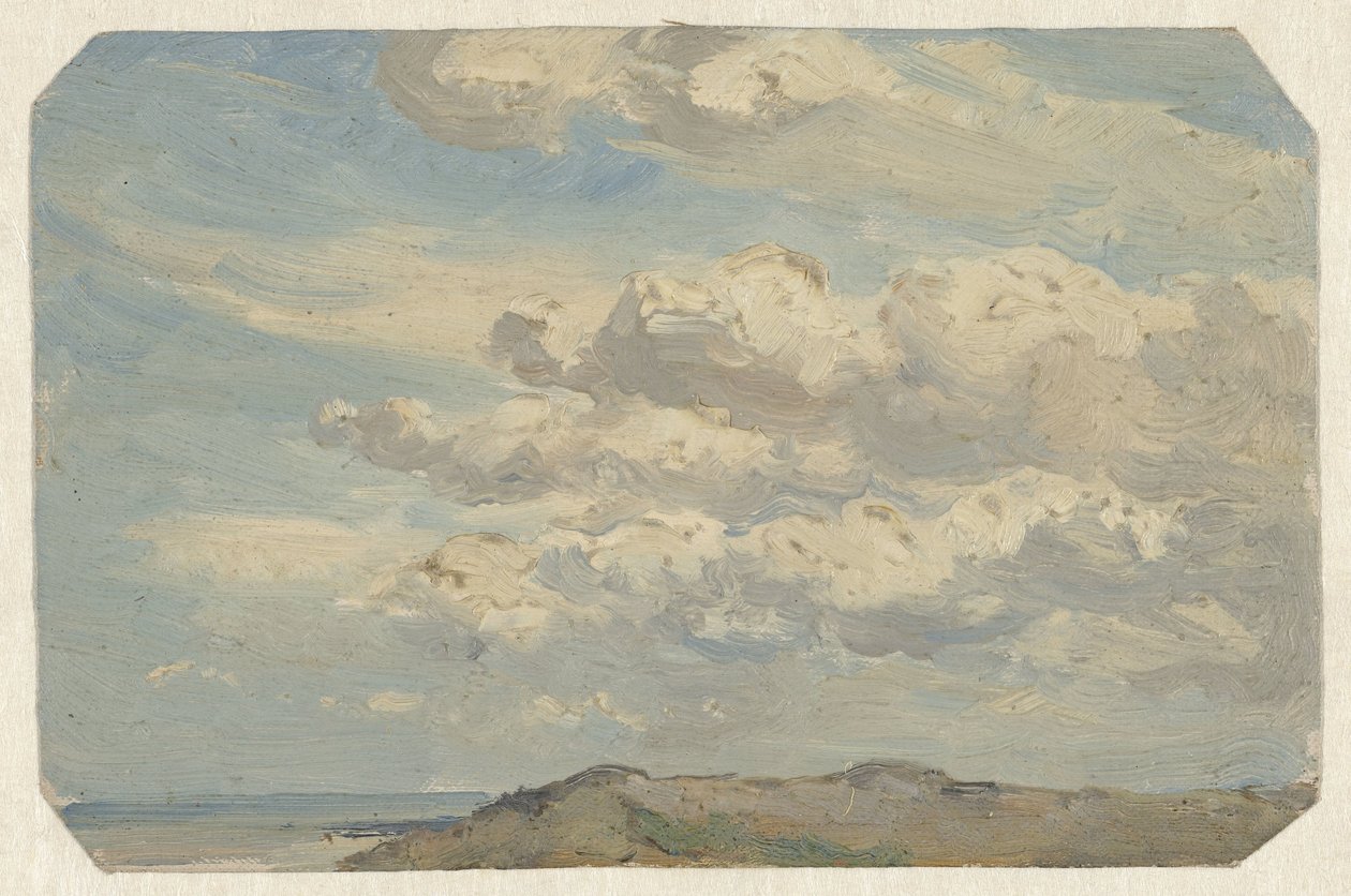 La cima de la duna con el mar a la izquierda de Jan Willem van Borselen