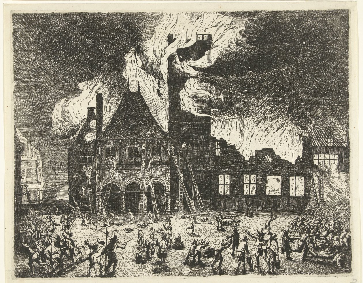 El incendio del Viejo Ayuntamiento de Ámsterdam, 1652
Imagen del antiguo ayuntamiento de Ámsterdam quemado el 7 de julio de 1652 de Jan de Baen