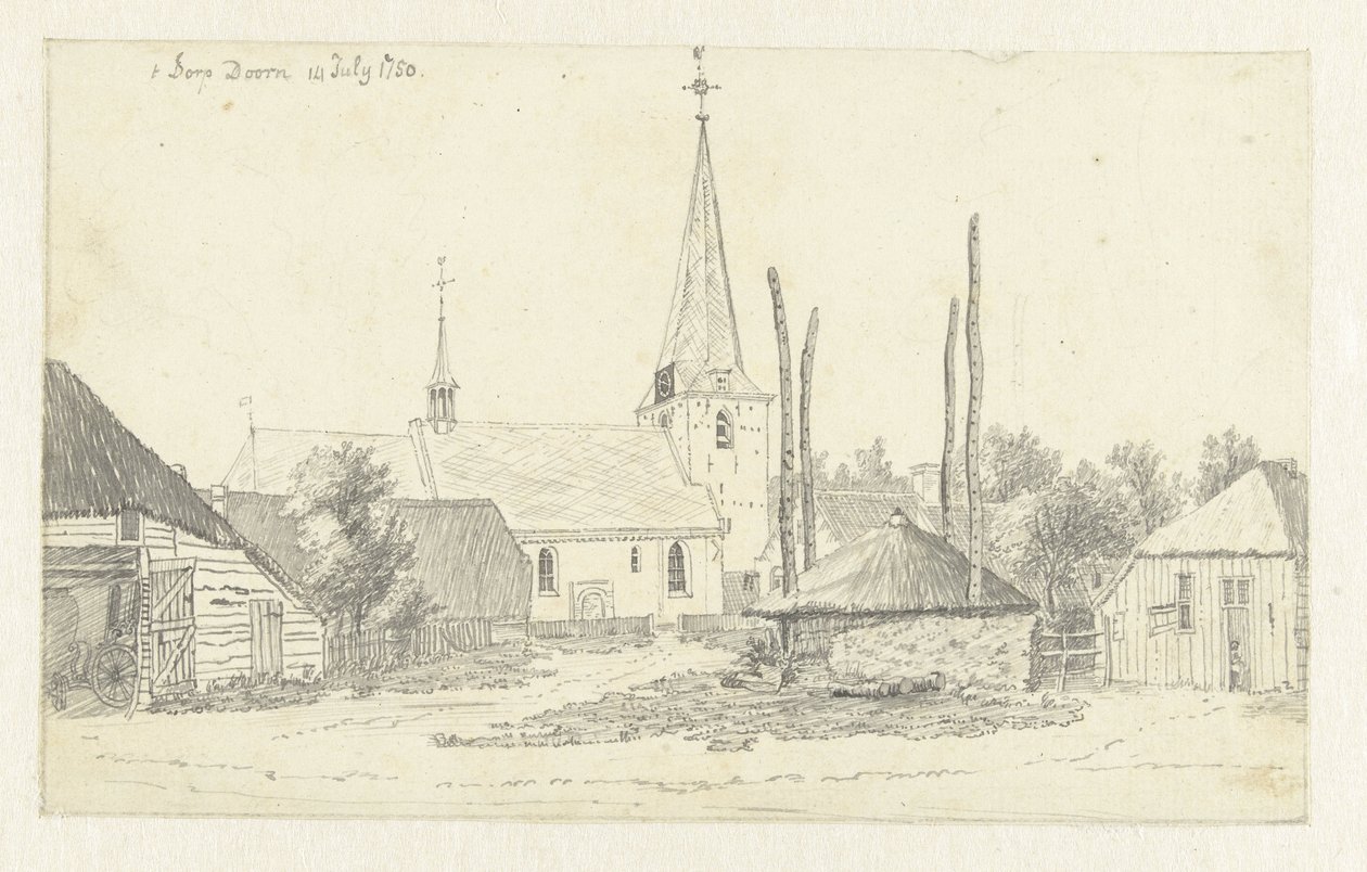 Ver en el pueblo de Doorn, con la iglesia de Jan de Beijer