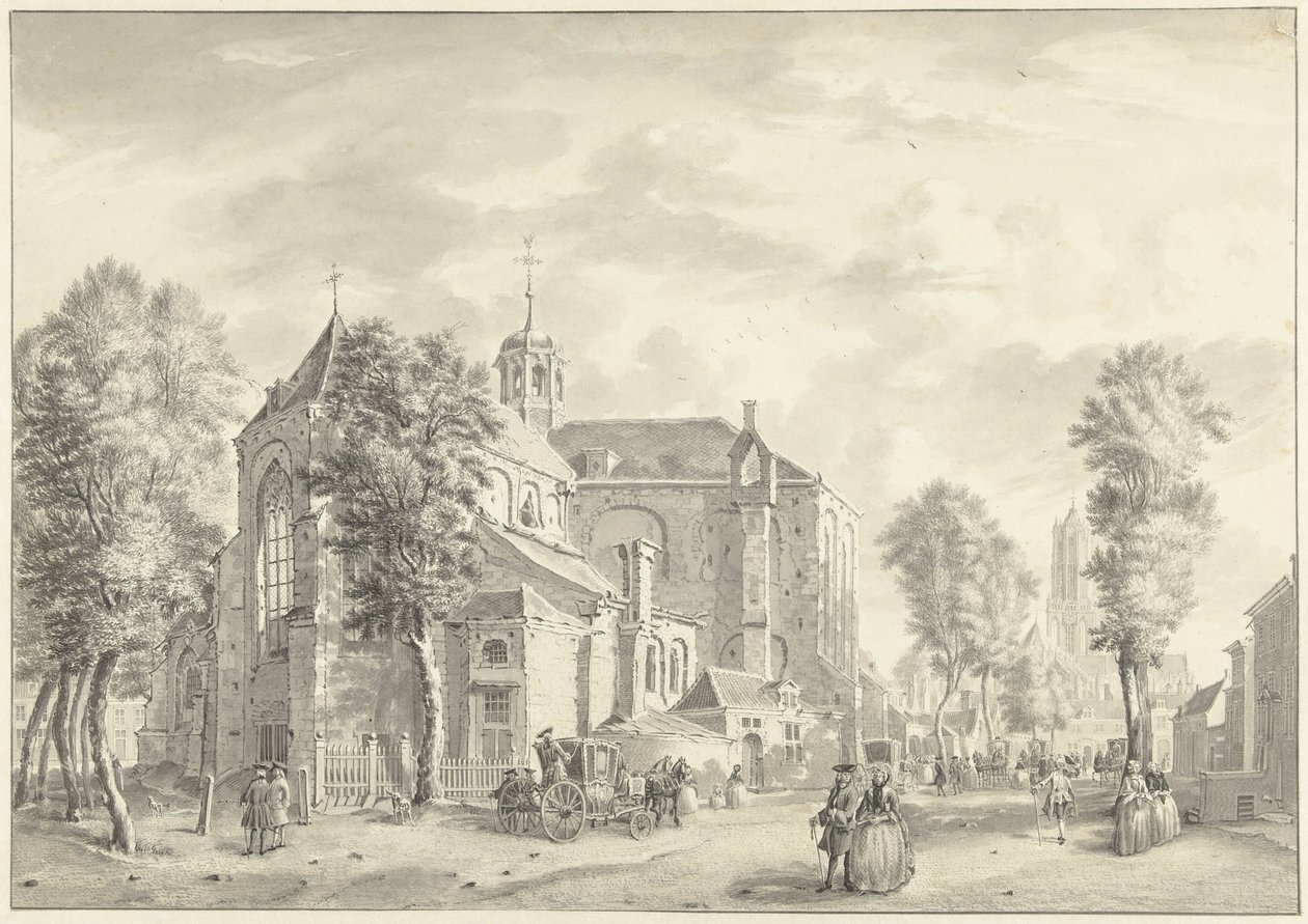 Pieterskerk en Utrecht con la Catedral al fondo de Jan de Beijer