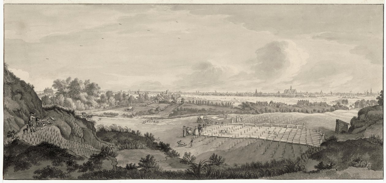 Vista de los campos de blanqueo de Bloemendaal con Haarlem a lo lejos de Jan de Beijer