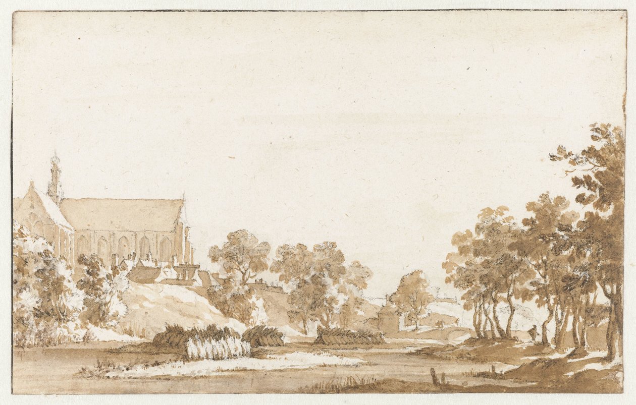 Vista de la iglesia de St Laurenskerk en Alkmaar de Jan de Bisschop