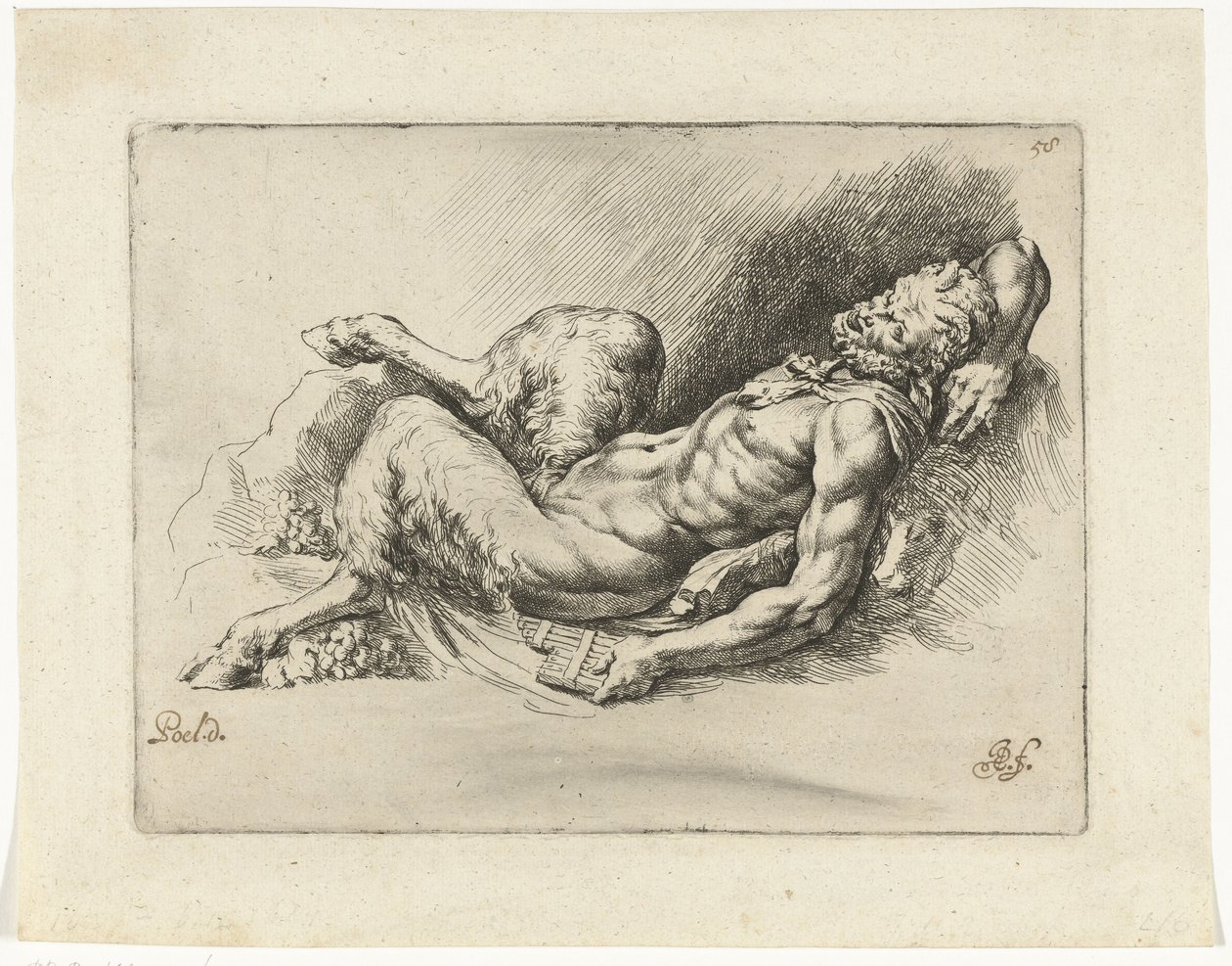 Cacerola reclinada con dos racimos de uvas
Signorum Veterum Icones II (título de la serie) de Jan de Bisschop