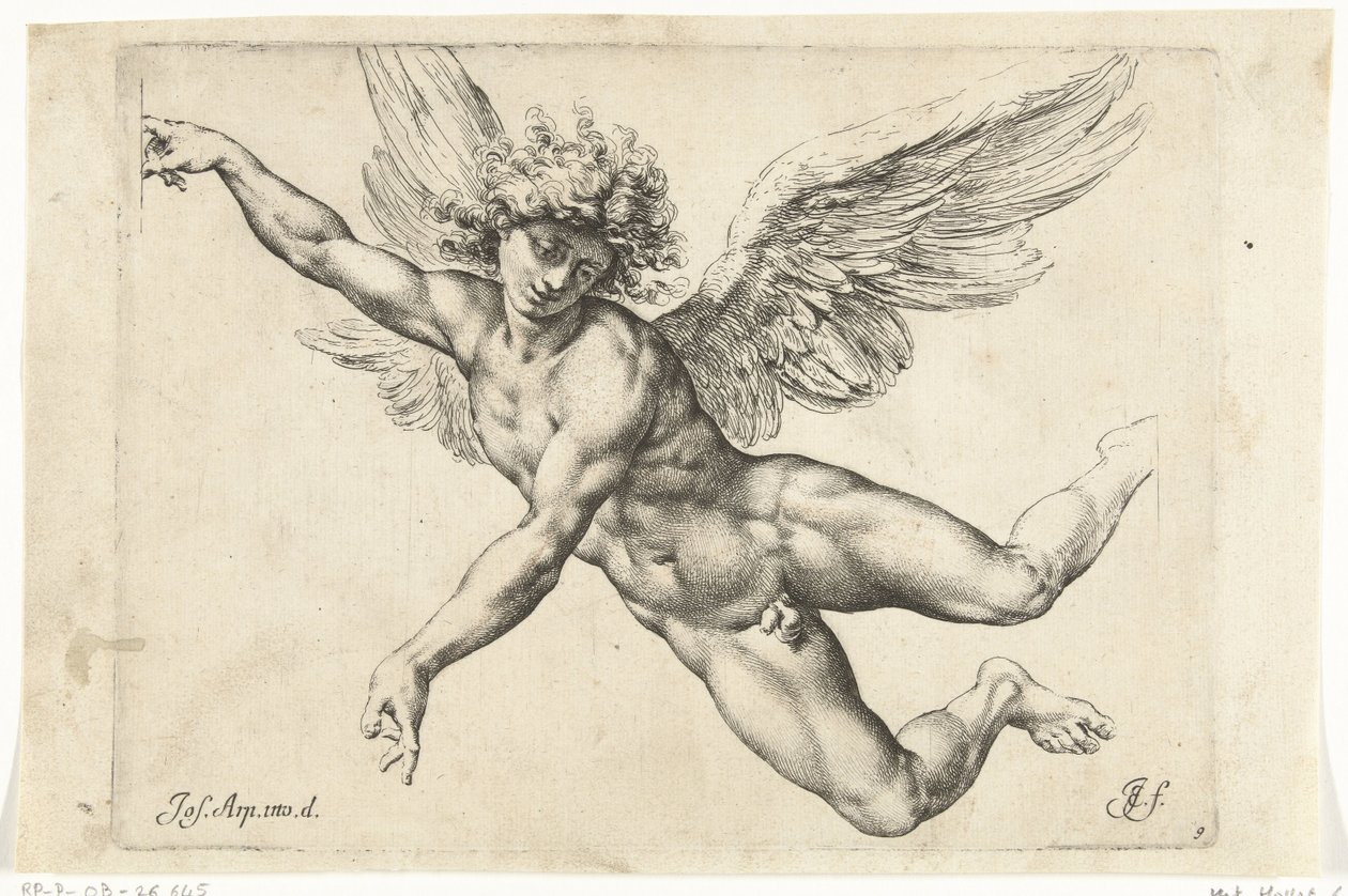 Estudio para un ángel desnudo y volador
Paradigmata graphices variorum artificum (título de la serie) de Jan de Bisschop