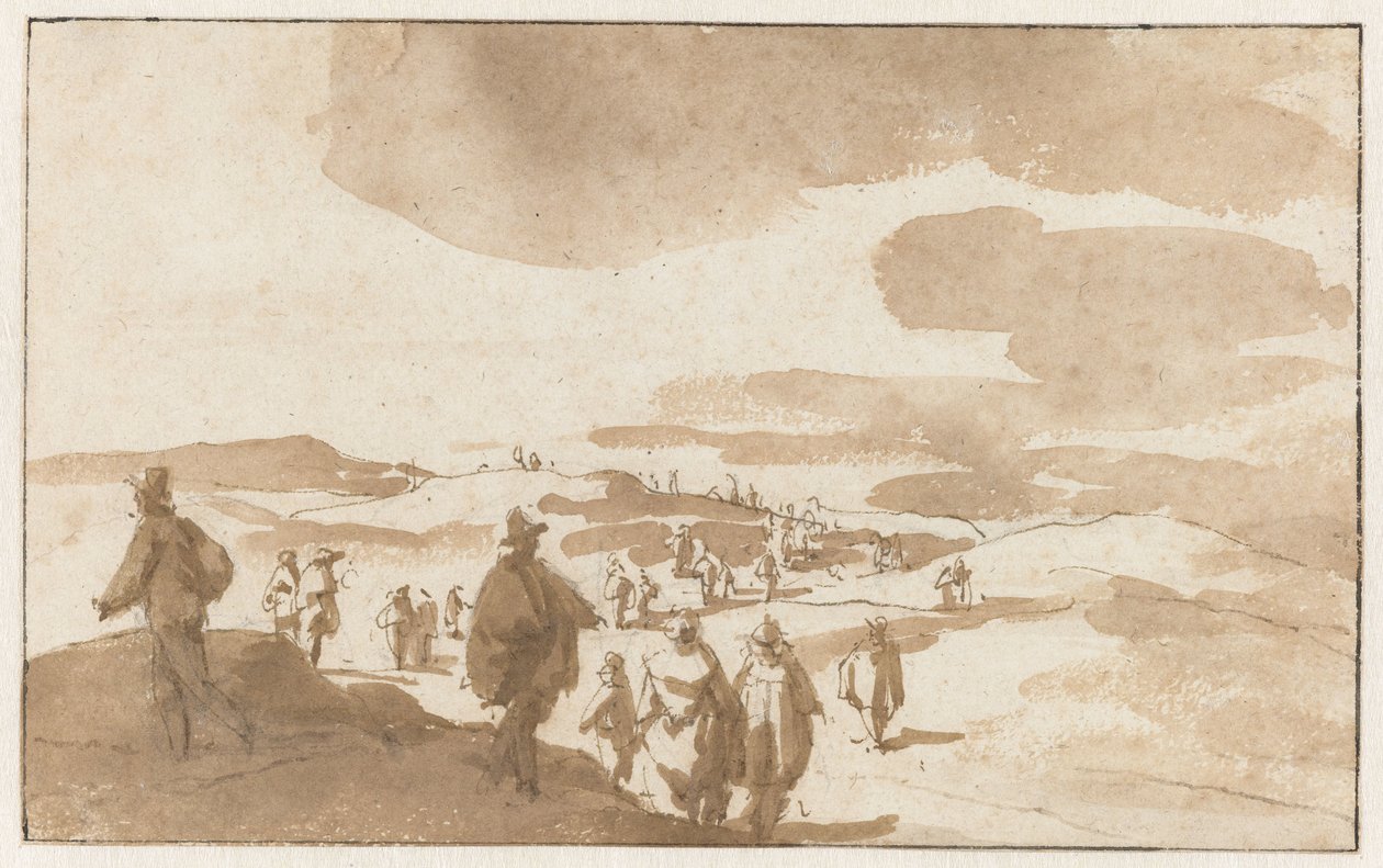 Dos bocetos de figuras en las dunas cerca de Scheveningen
Mensen in de duinen te Scheveningen de Jan de Bisschop