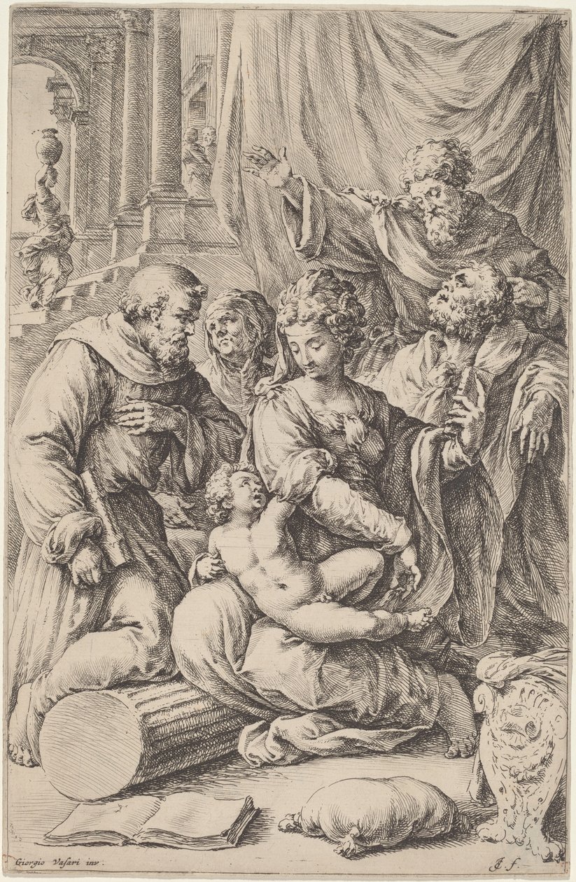 Sagrada Familia con santos de Jan de Bisschop, after Giorgio Vasari