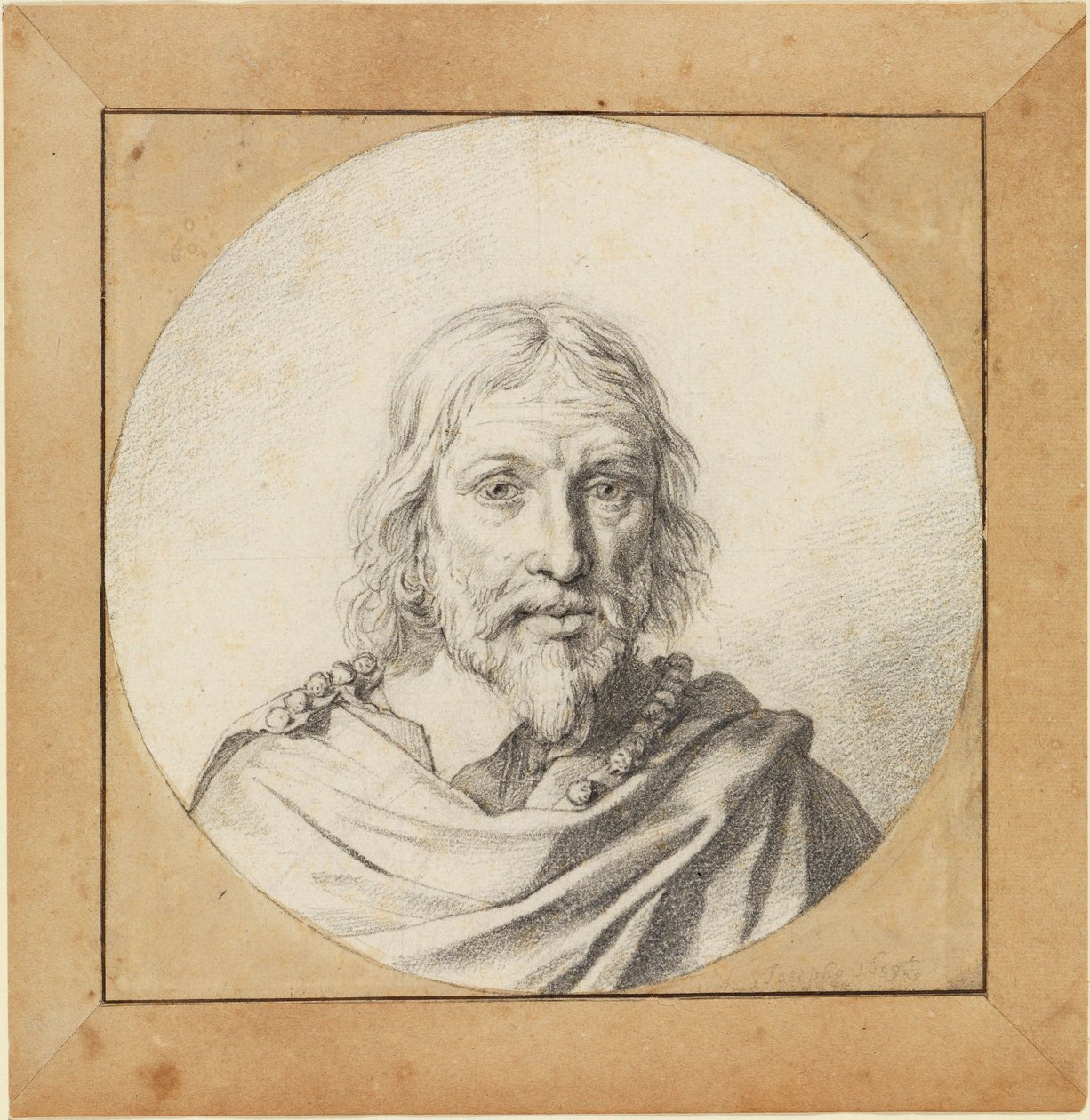 Retrato de busto de un anciano de frente (en un tondo) de Jan de Bray