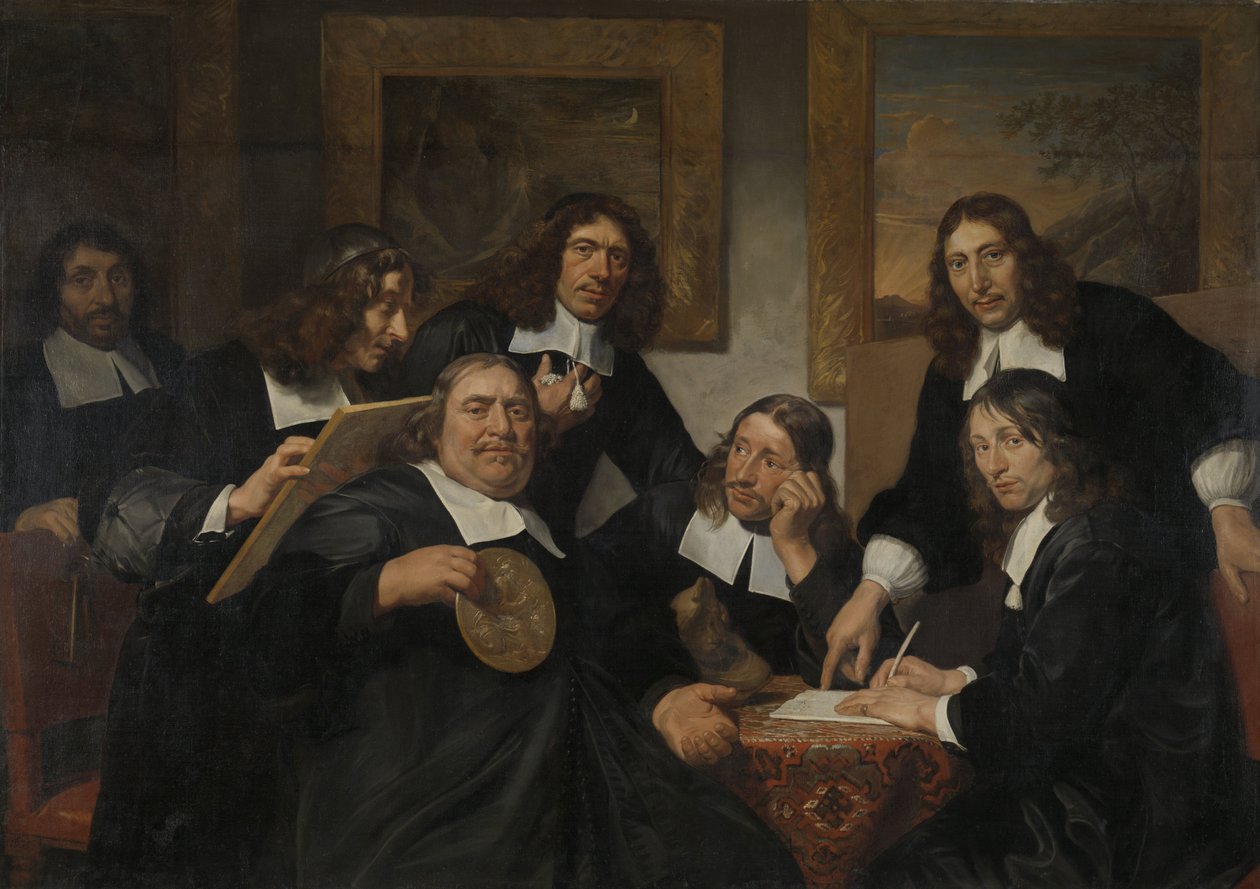 Los gobernadores del Gremio de San Lucas, Haarlem, 1675 de Jan de Bray