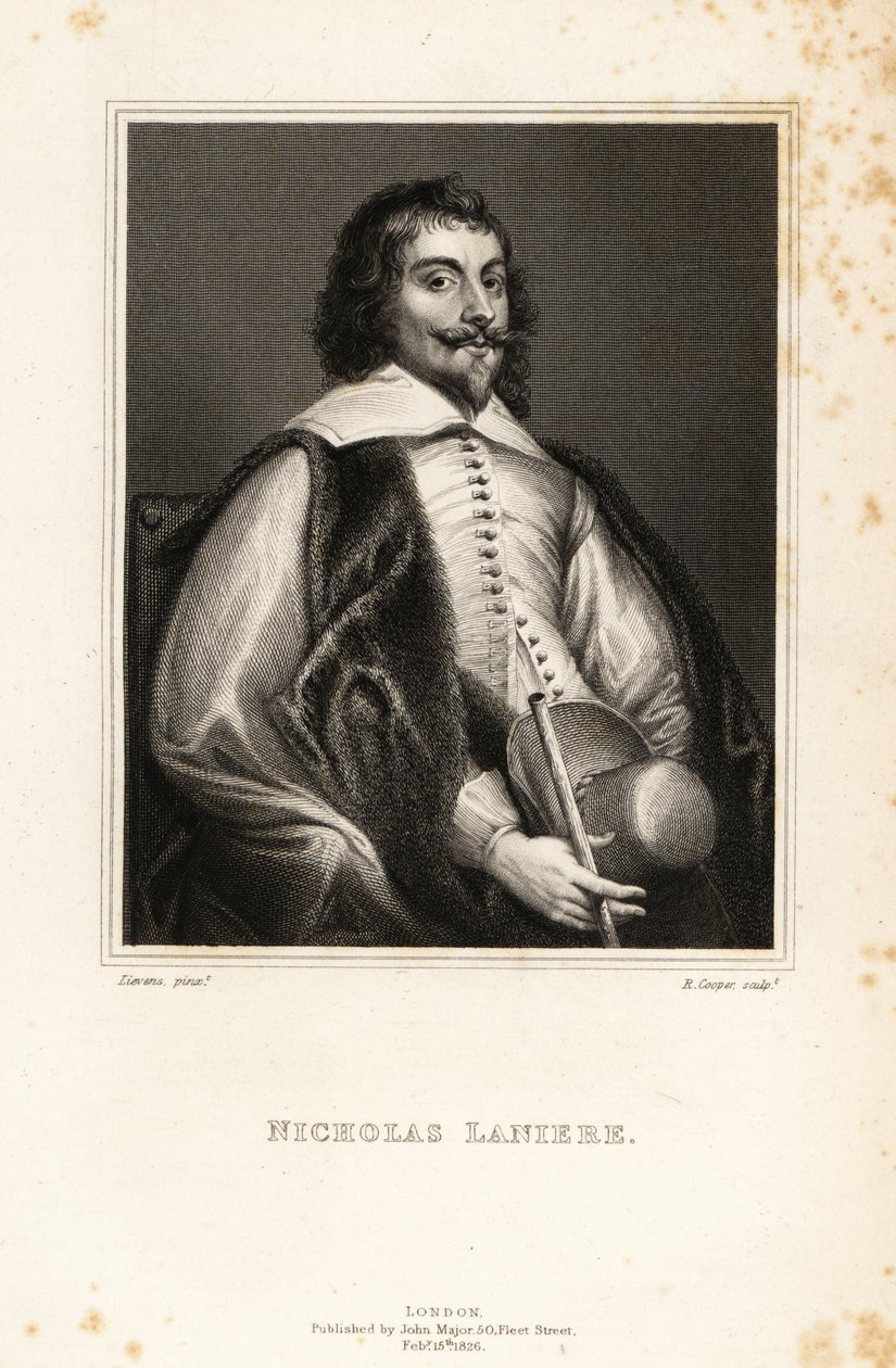 Retrato de Nicholas Laniere, compositor inglés, Maestro de la Música del Rey, músico, coleccionista, grabador y asesor de arte de Jan the Elder (after) Lievens