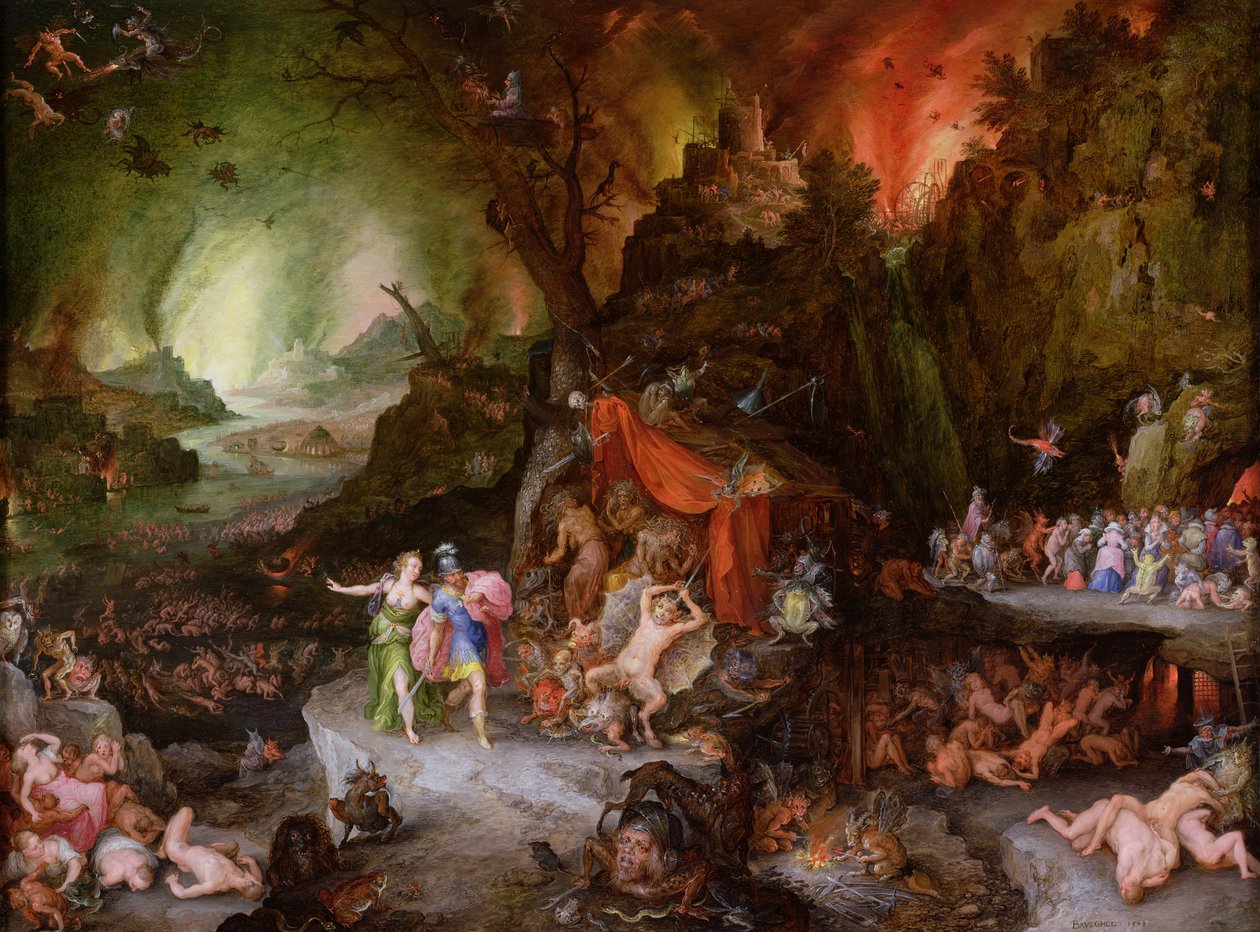 Eneas y la Sibila en el inframundo de Jan the Elder Brueghel