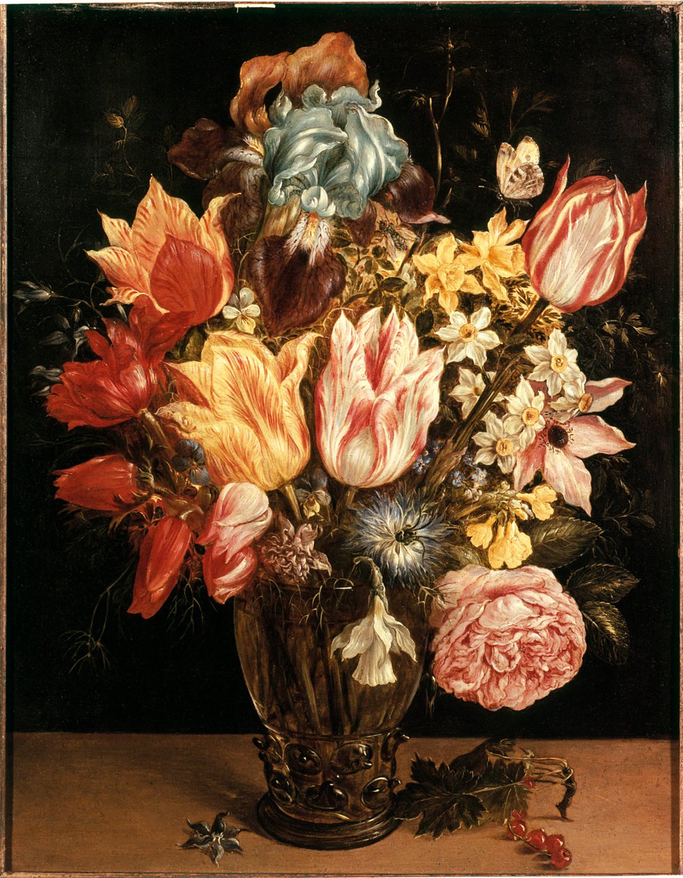 Ramo de tulipanes Pintura de Jan Bruegel (o Breugel o Brueghel o Breughel) el Viejo conocido como Bruegel de Terciopelo (1568-1625). Siglo XVII. Colección privada de Jan the Elder Brueghel