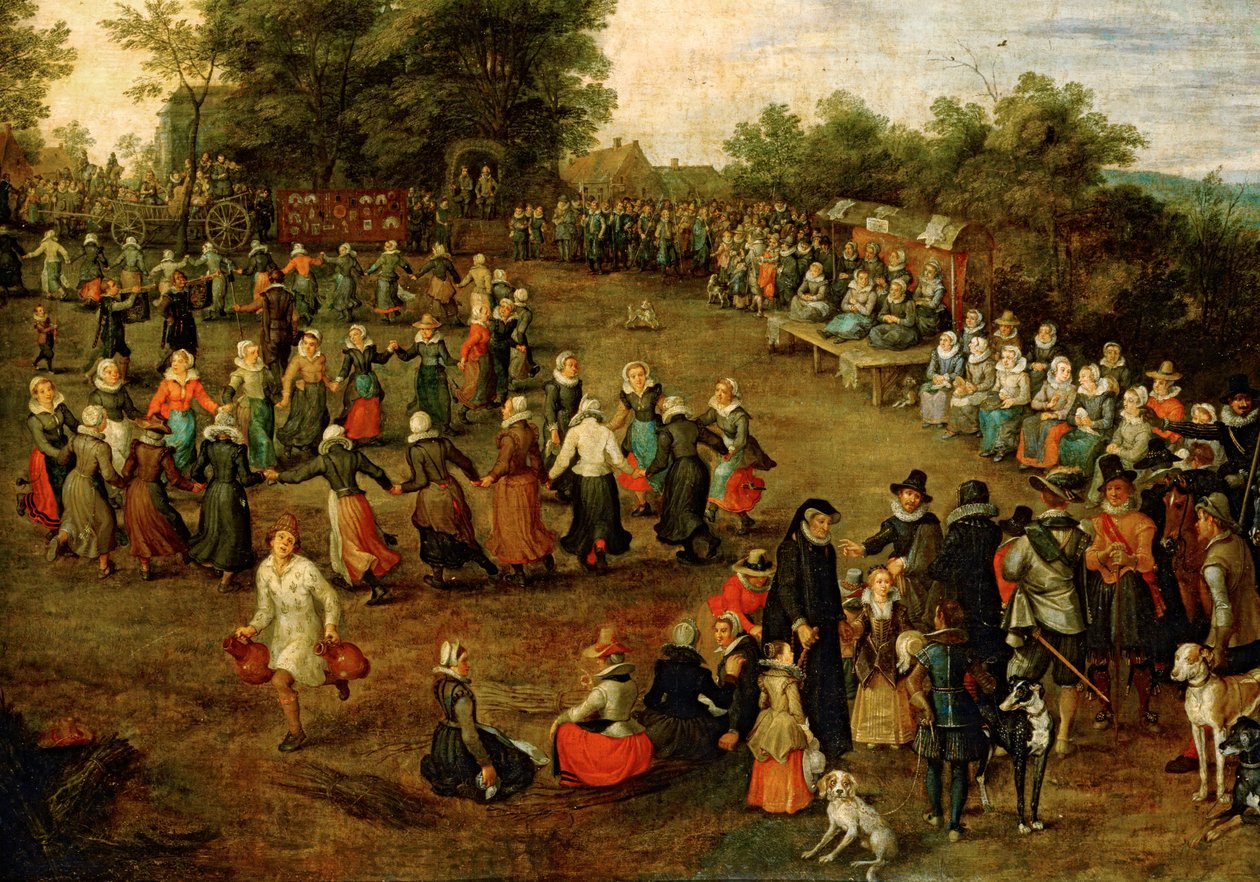 Baile popular ante los archiduques ... (pintura sobre lienzo) de Jan the Elder Brueghel