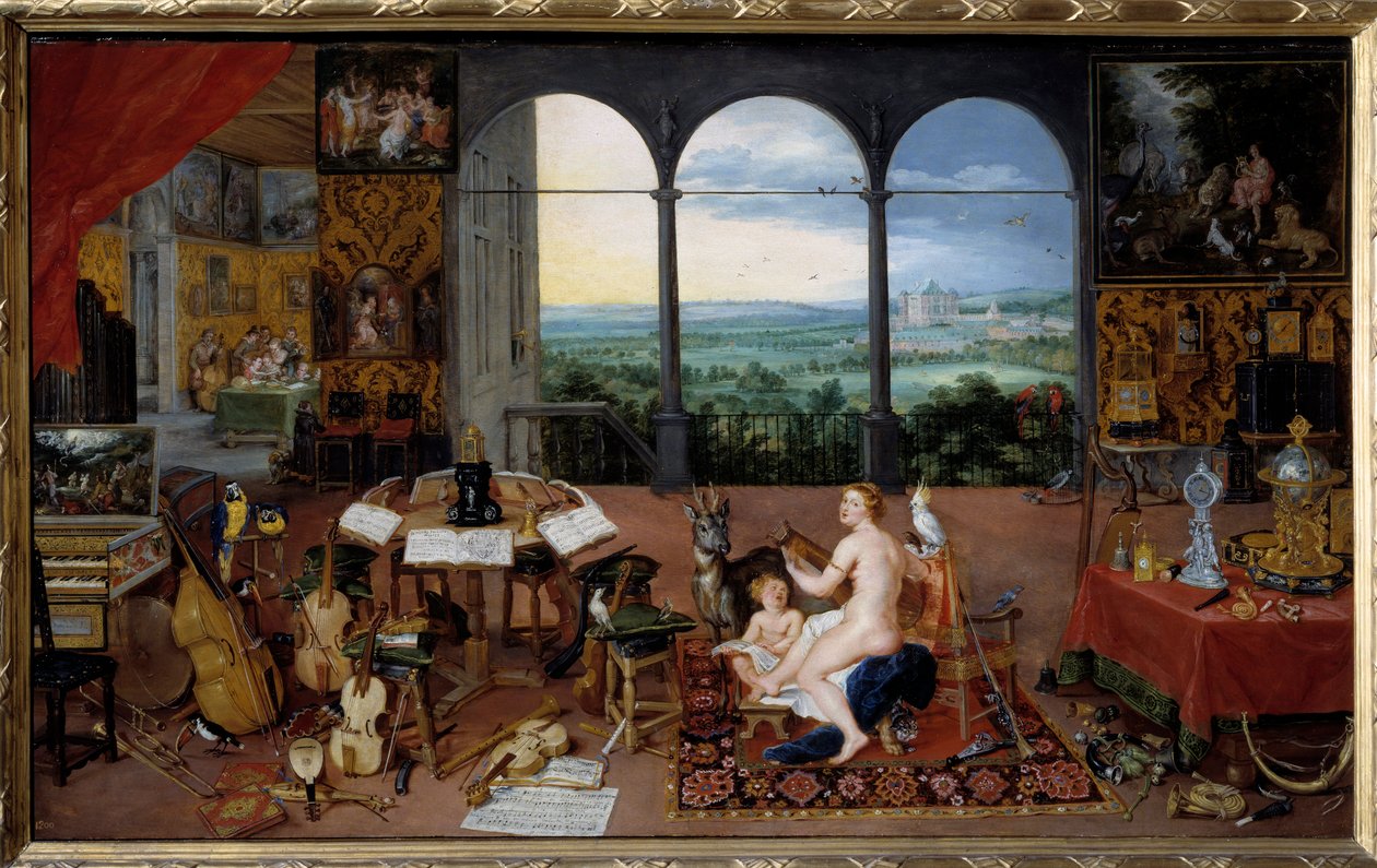 El oído. Alegoría de los cinco sentidos. Pintura de Jan I Brueghel de Jan the Elder Brueghel