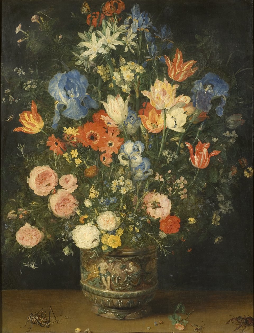 Naturaleza muerta con flores en un jarrón esculpido, c.1620-24 de Jan the Elder Brueghel