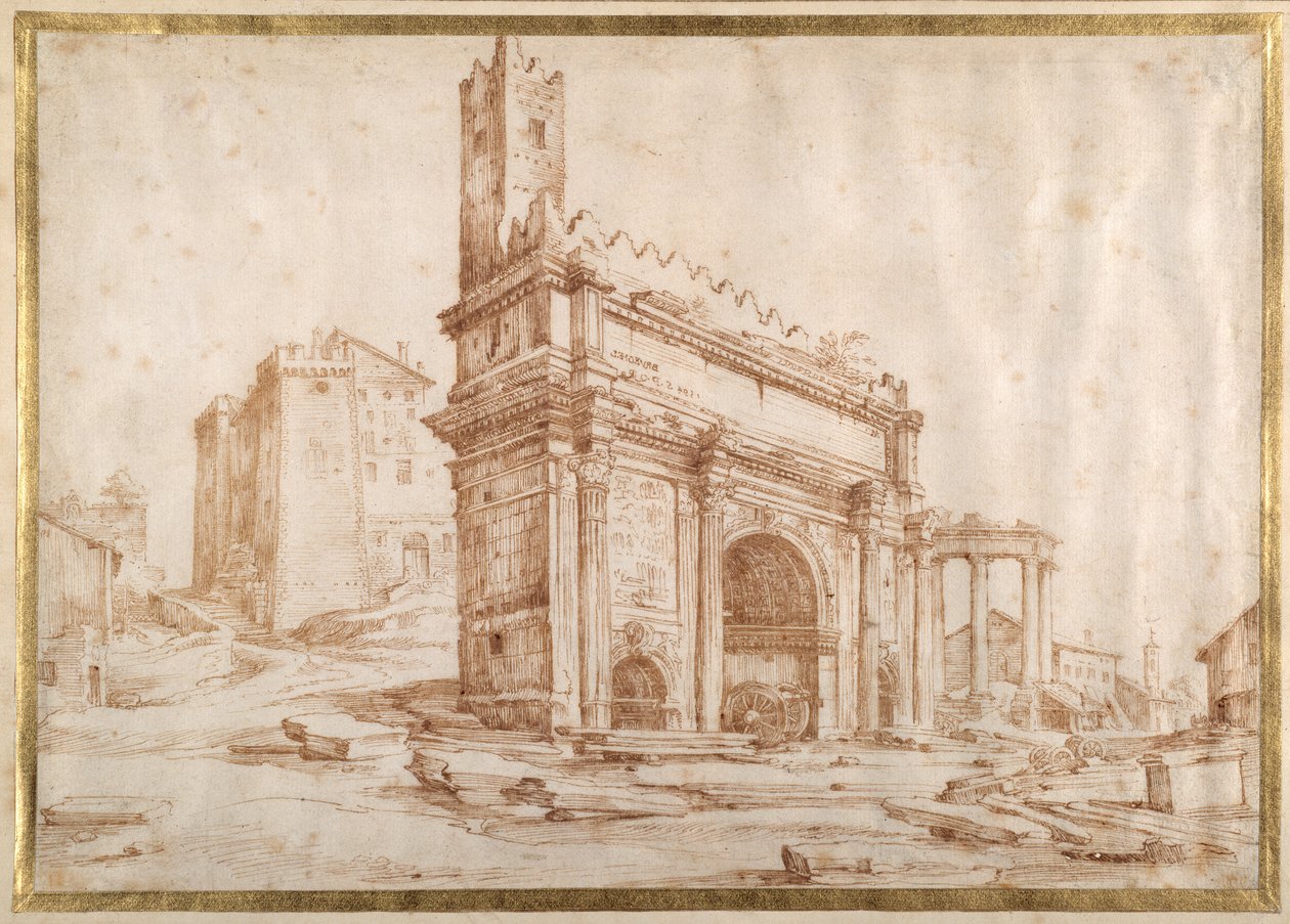 El Arco de Septimio Severo, Roma de Jan the Elder Brueghel