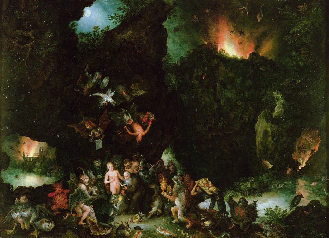 La tentación de San Antonio - Infierno, 1594 de Jan the Elder Brueghel