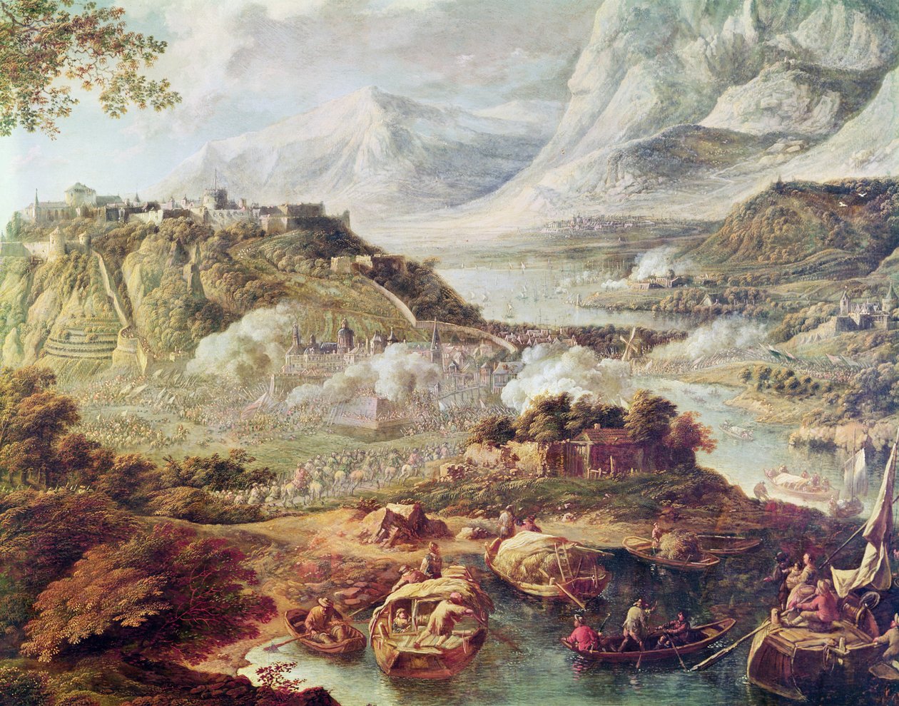 Asalto a una fortaleza (óleo sobre lienzo) de Jan the Elder Griffier