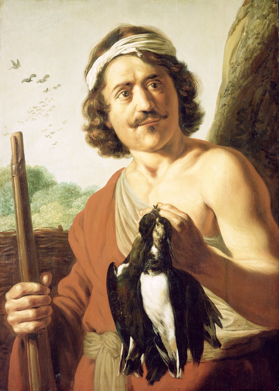 Aire y juventud: Cazador con mosquete y aves muertas de Jan the Elder Lievens
