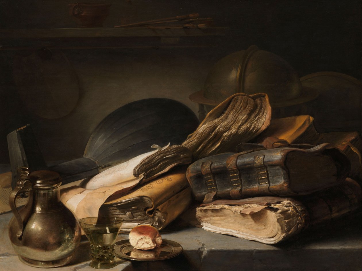 Naturaleza muerta con libros de Jan the Elder Lievens