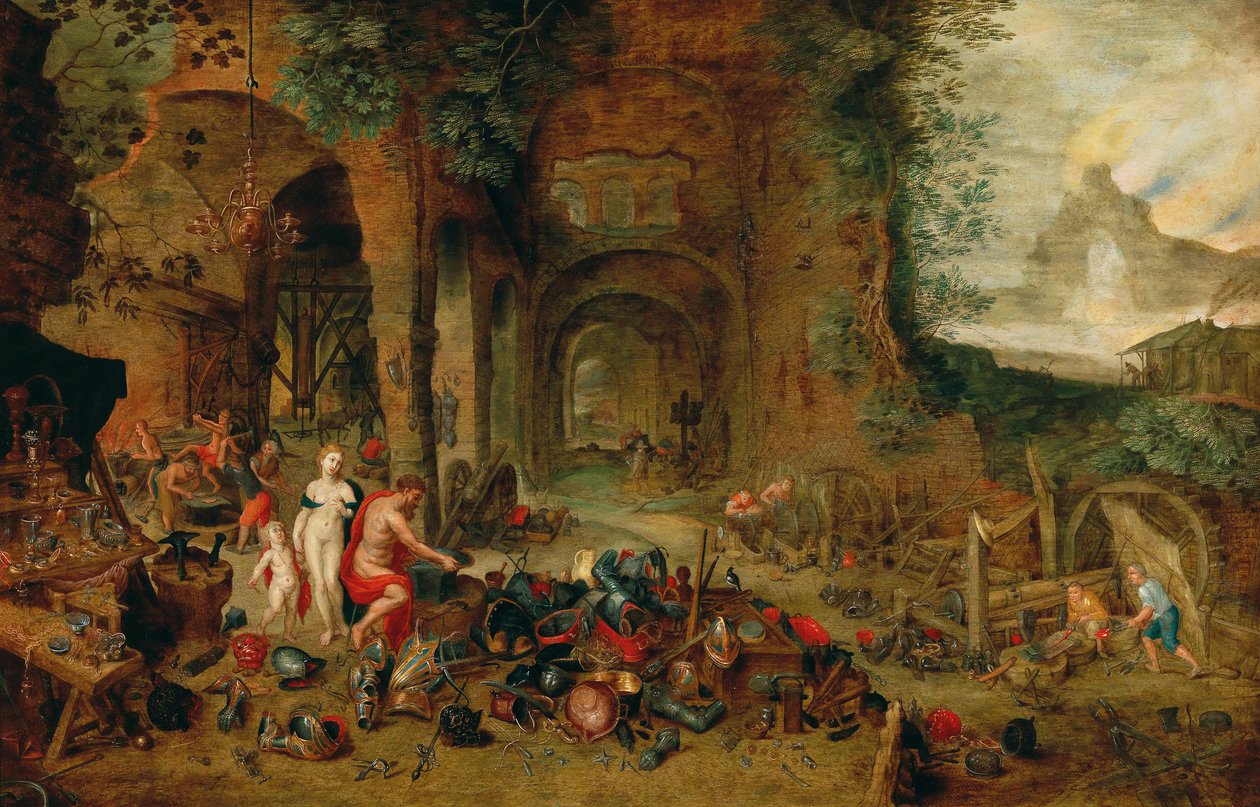 Venus en la fragua de Vulcano de Jan the Younger (workshop) Brueghel