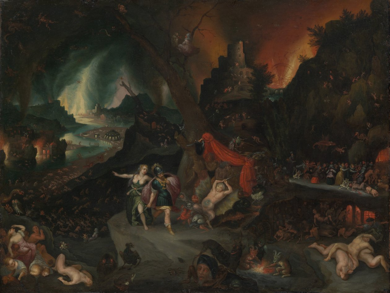 Eneas y la sibila en el inframundo de Jan the Younger Brueghel