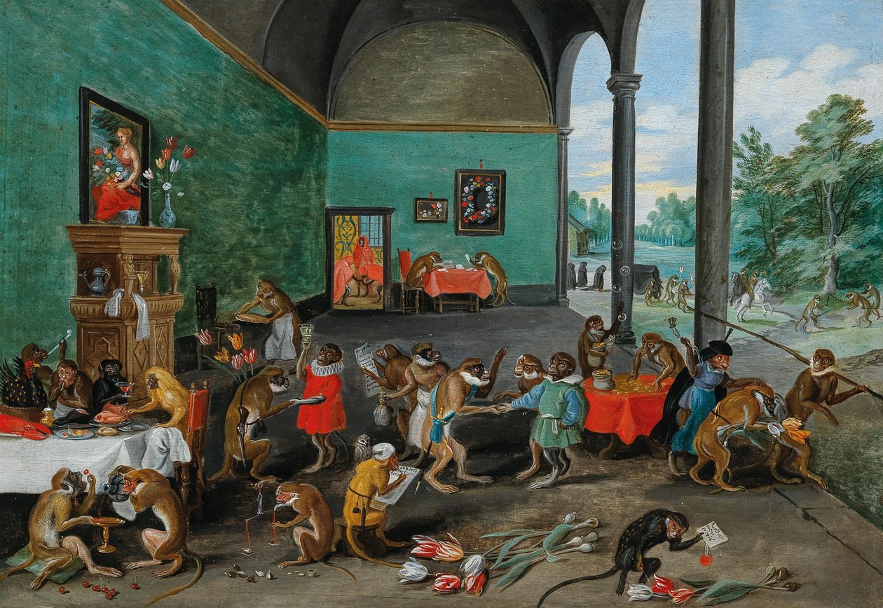 Alegoría de la manía de los tulipanes, mediados del siglo XVII (óleo sobre madera) de Jan the Younger Brueghel