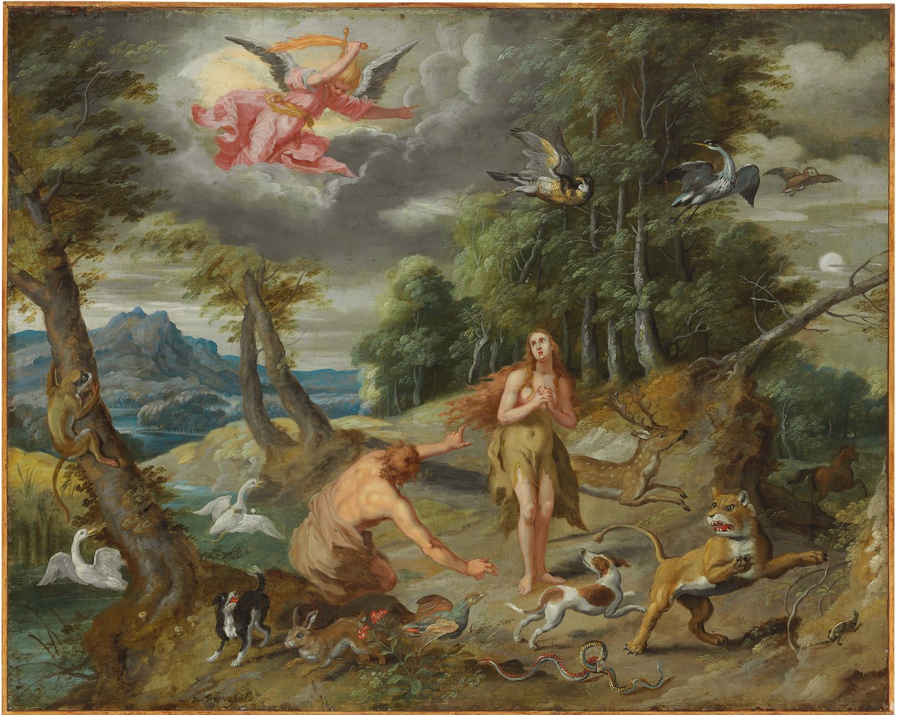 La expulsión del paraíso, de La historia de Adán y Eva de Jan Brueghel the Younger