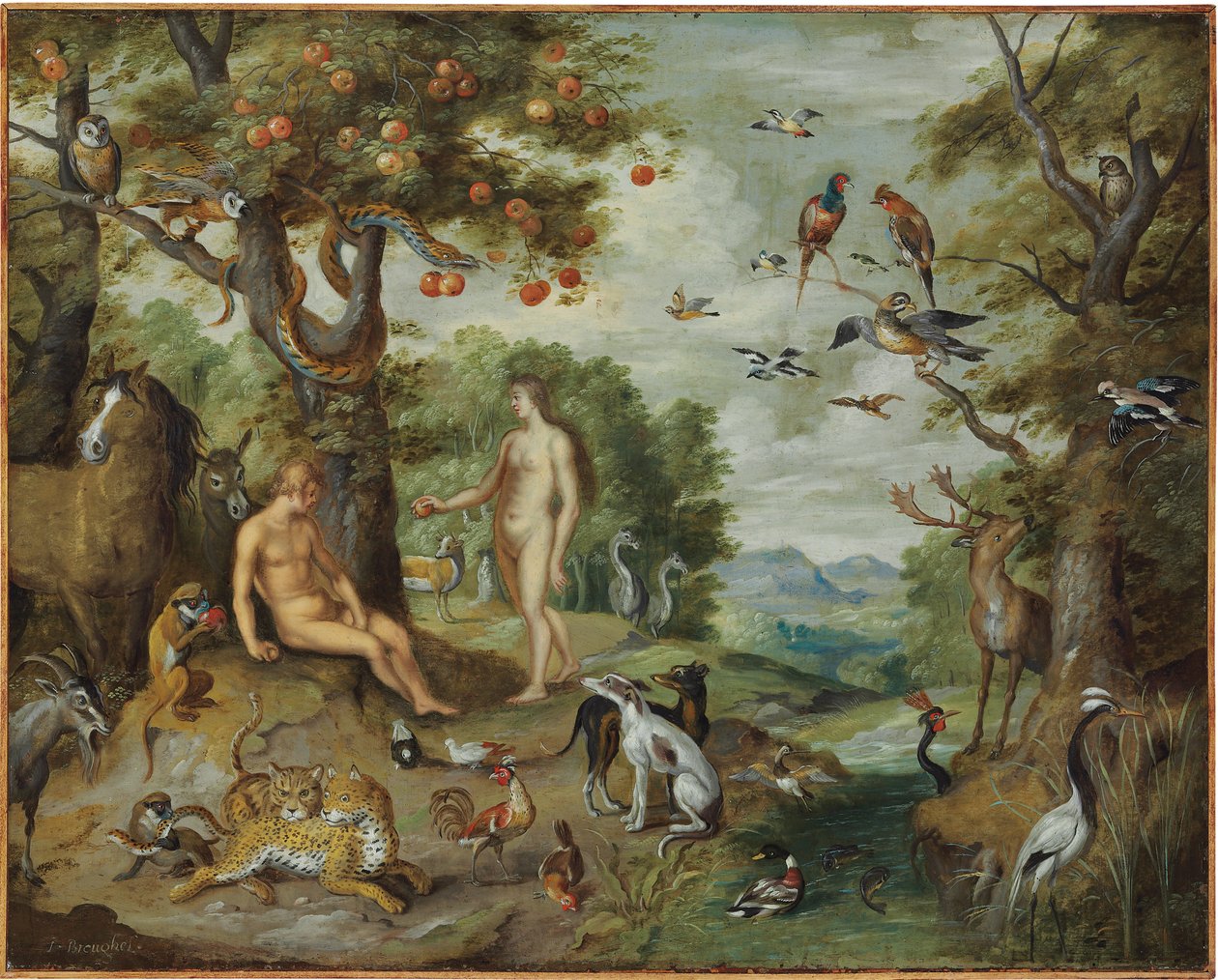 La tentación de Adán, de La historia de Adán y Eva de Jan Brueghel the Younger