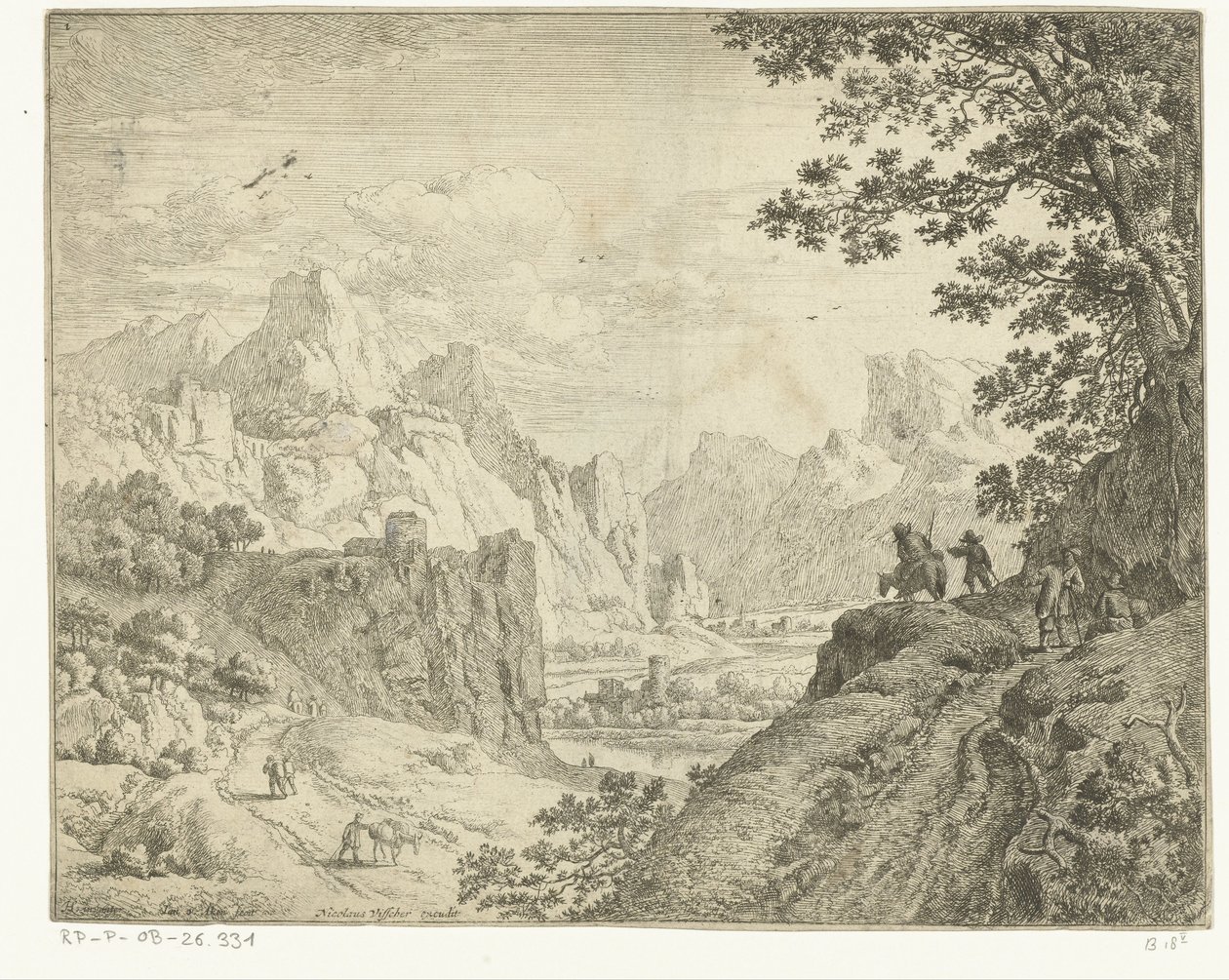 Paisaje fluvial con viajeros
Paisajes del Rin (título de la serie) de Jan van Aken