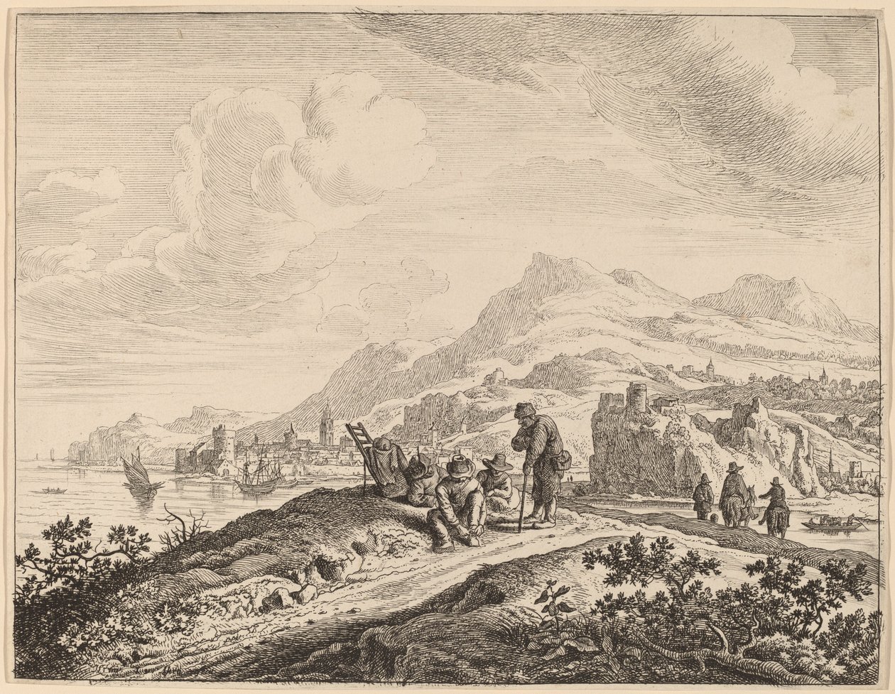 Vista del Río Rin de Jan van Aken after Herman Saftleven