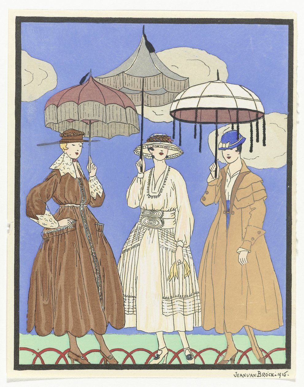 Tres sombrillas
Tres mujeres con sombrillas, 1916 de Jan van Brock