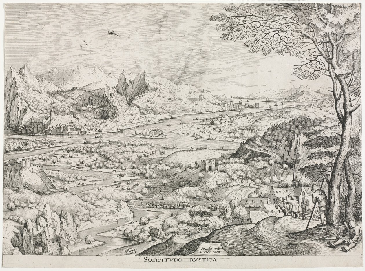 Los Grandes Paisajes: Solicitudo Rustica, c. 1555-1558 de Jan van Doetechum