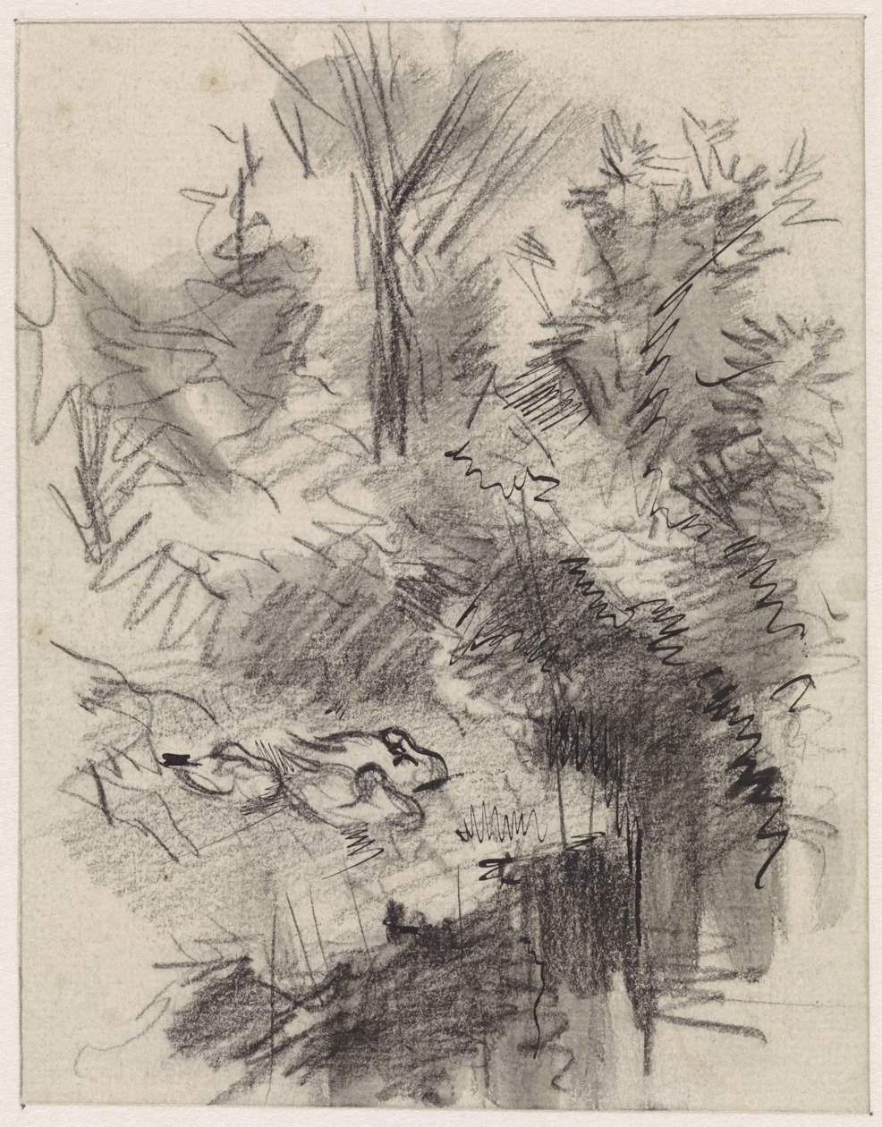 Patos, durmiendo entre los arbustos a la orilla del agua de Jan van Essen
