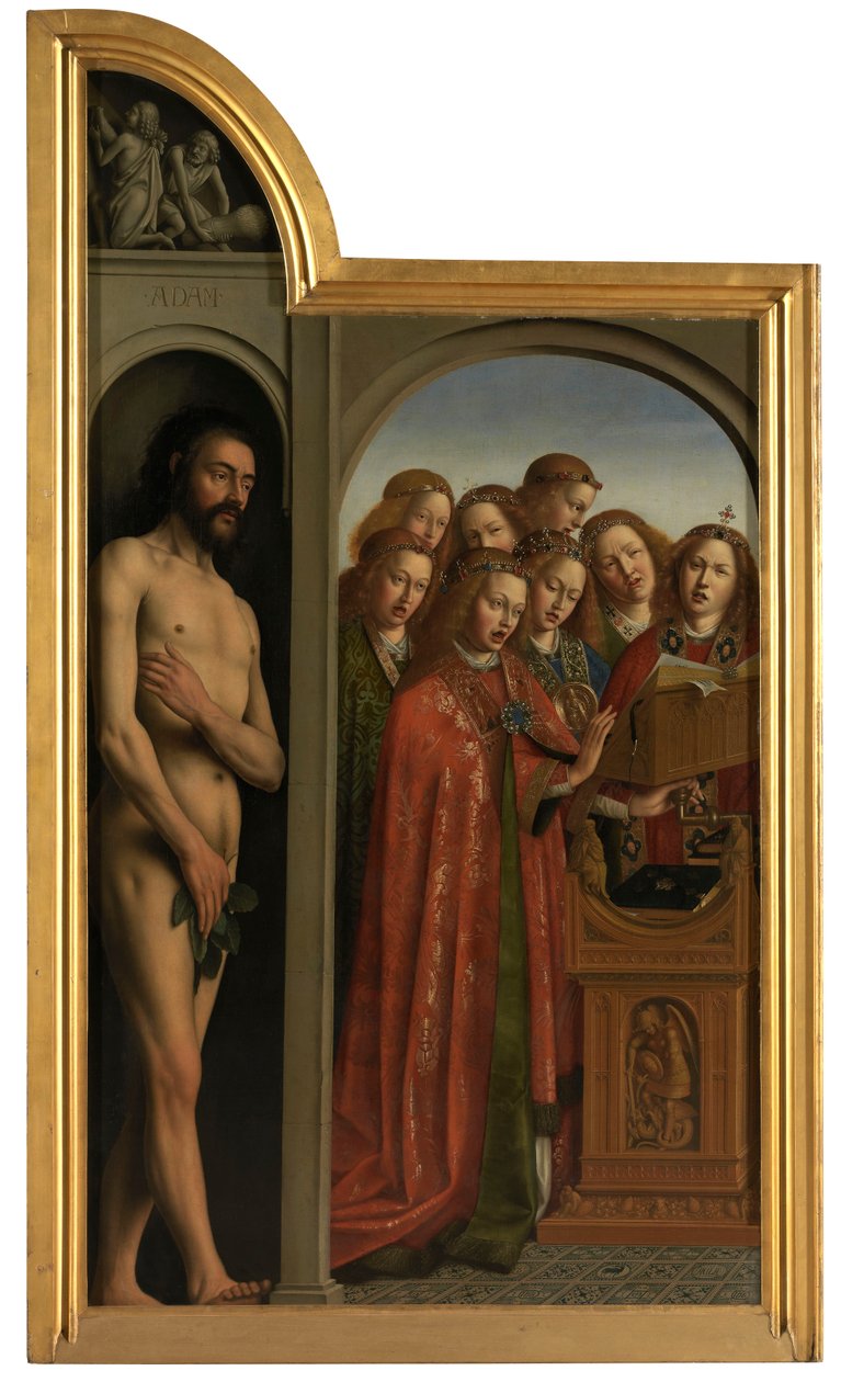 Adán y ángeles cantores de Jan van Eyck