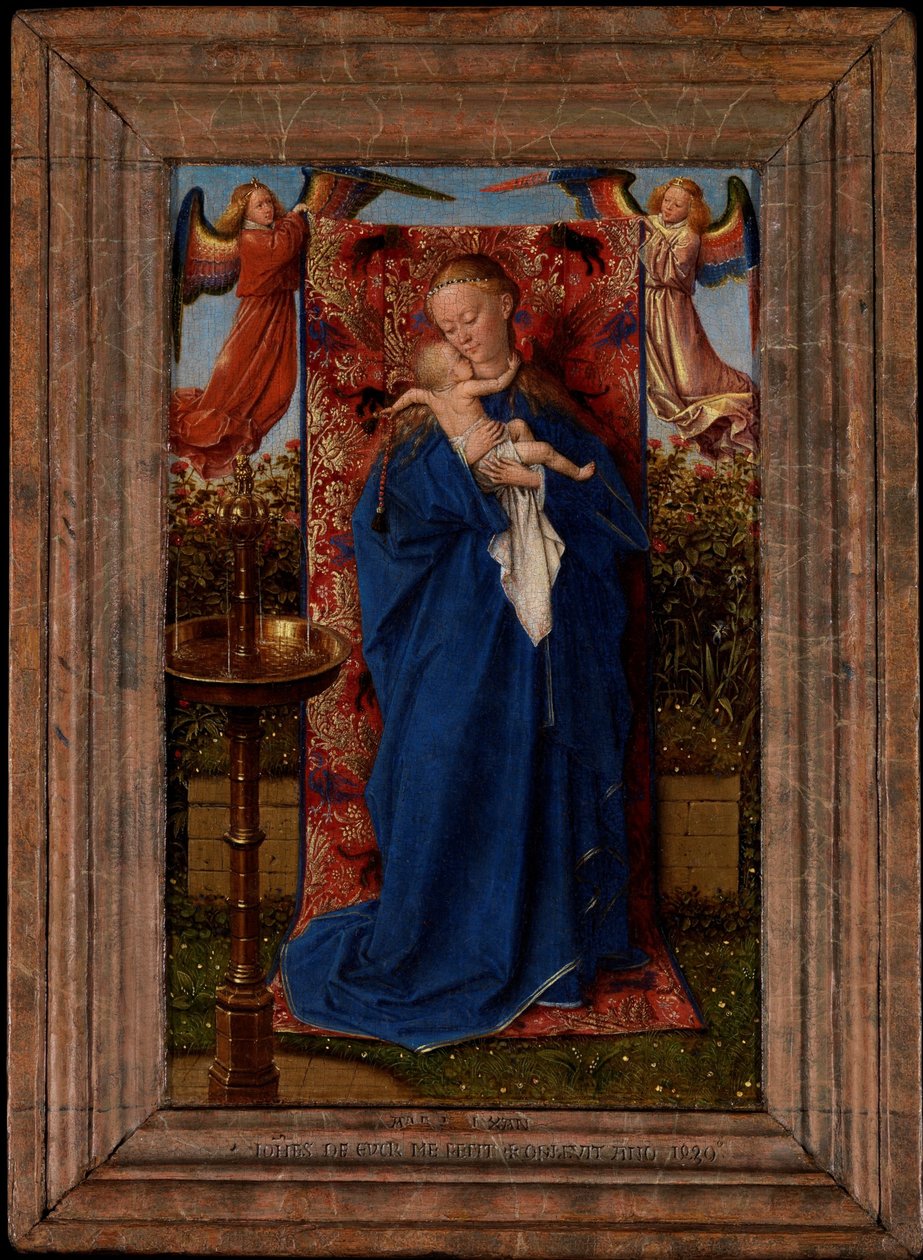 Madonna y el Niño en la fuente de Jan van Eyck